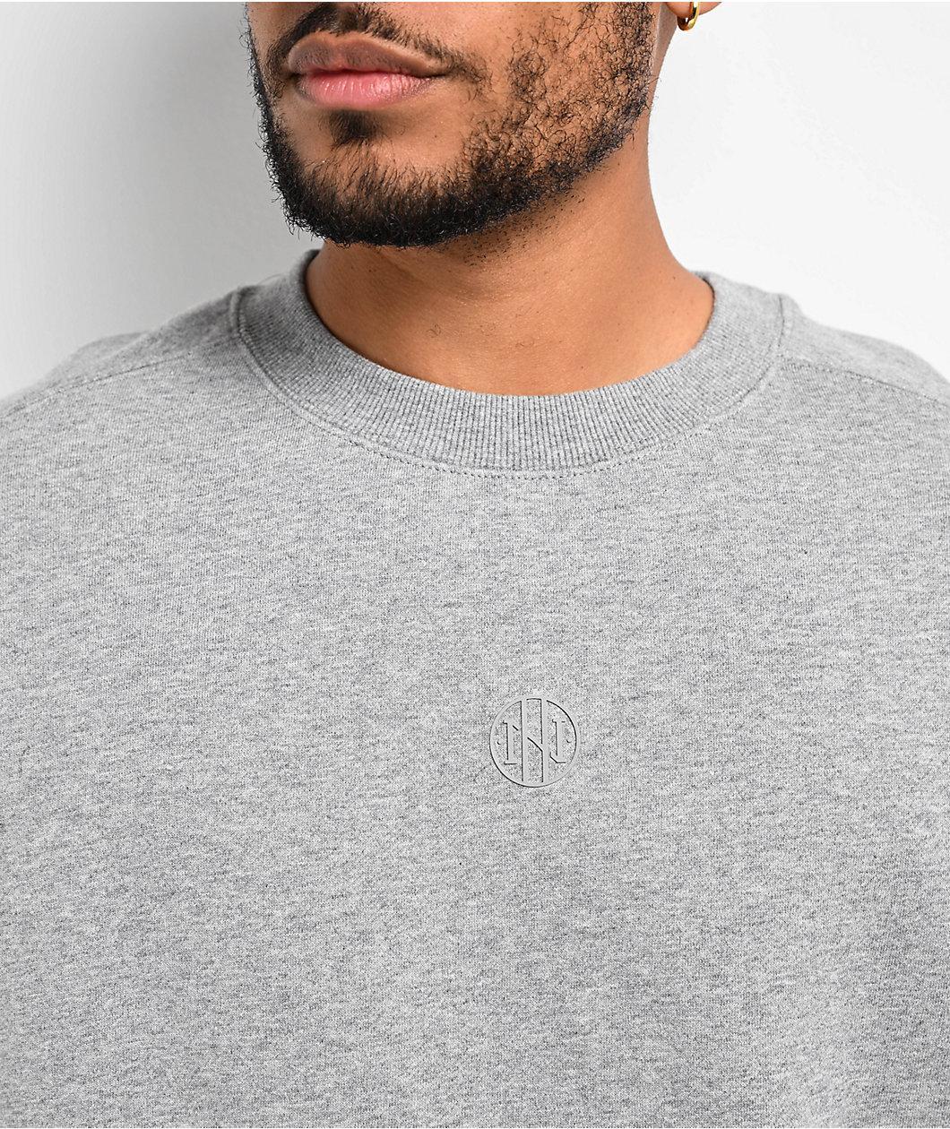 Ninth Hall Fundamentals Heather Grey Boxy Crewneck Sweatshirt Product Image