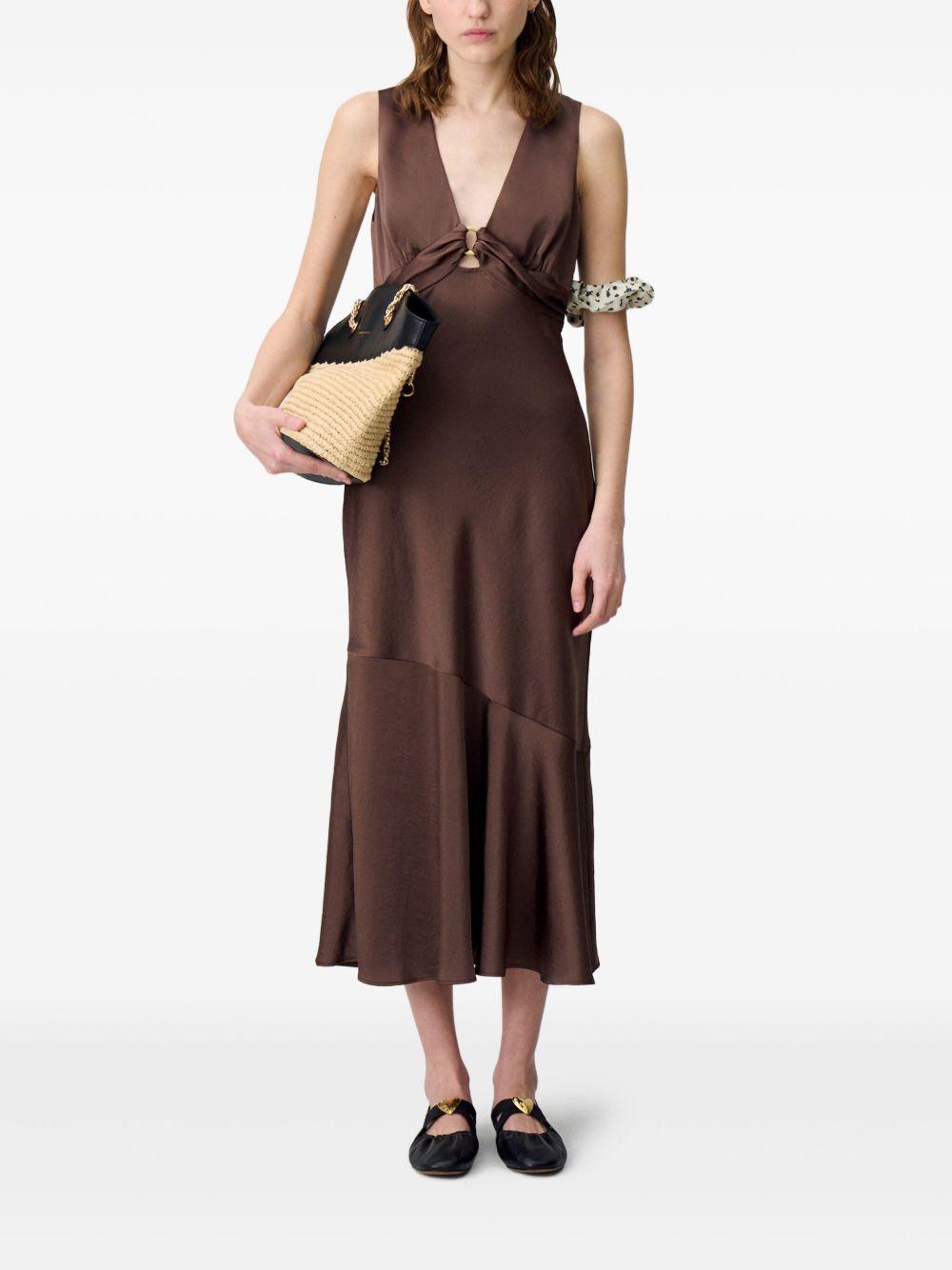 sleeveless satin dress Product Image