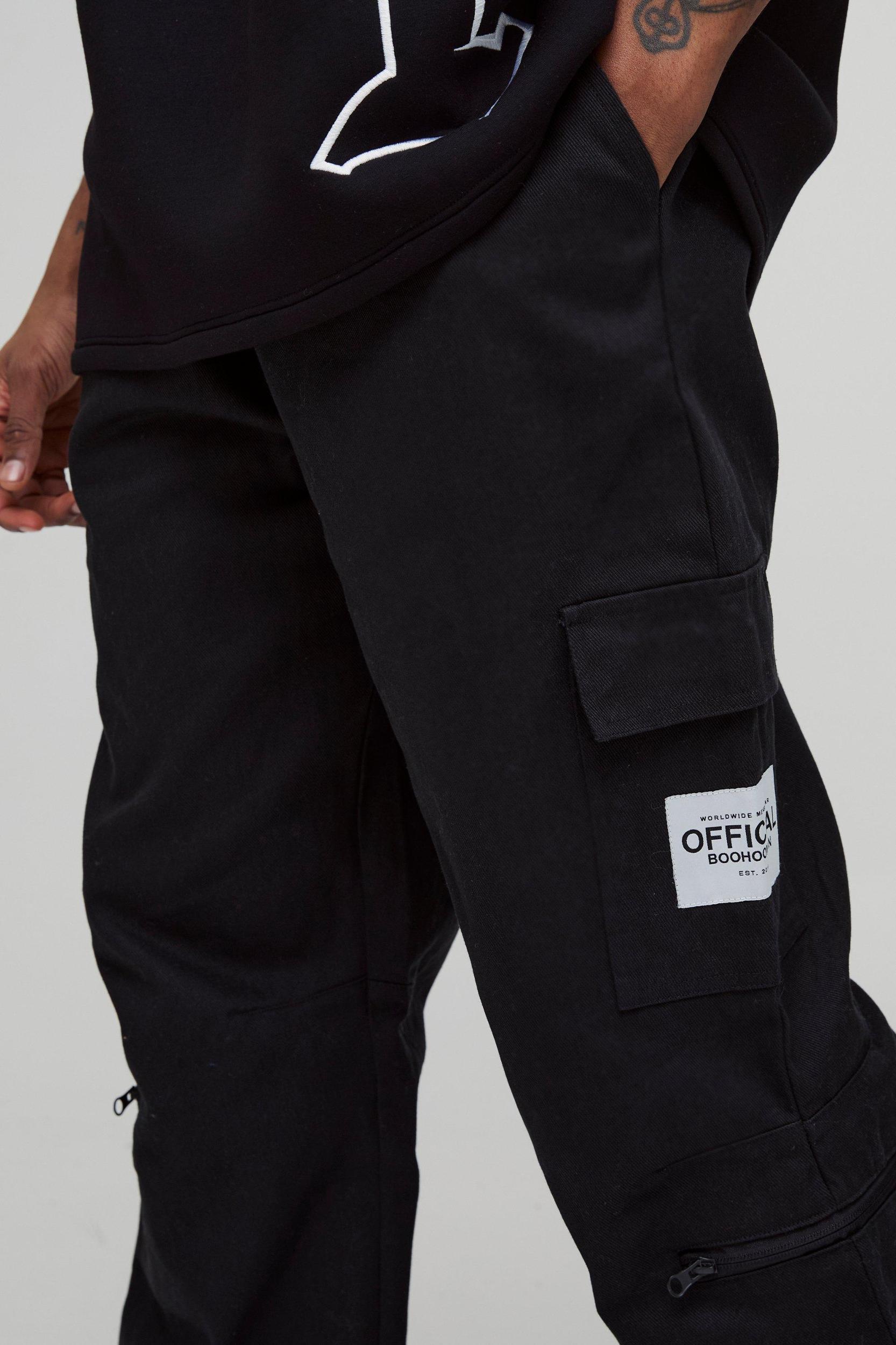 Tall Straight Leg Ankle Grazer Woven Tab Cargo Pants | boohooMAN USA Product Image