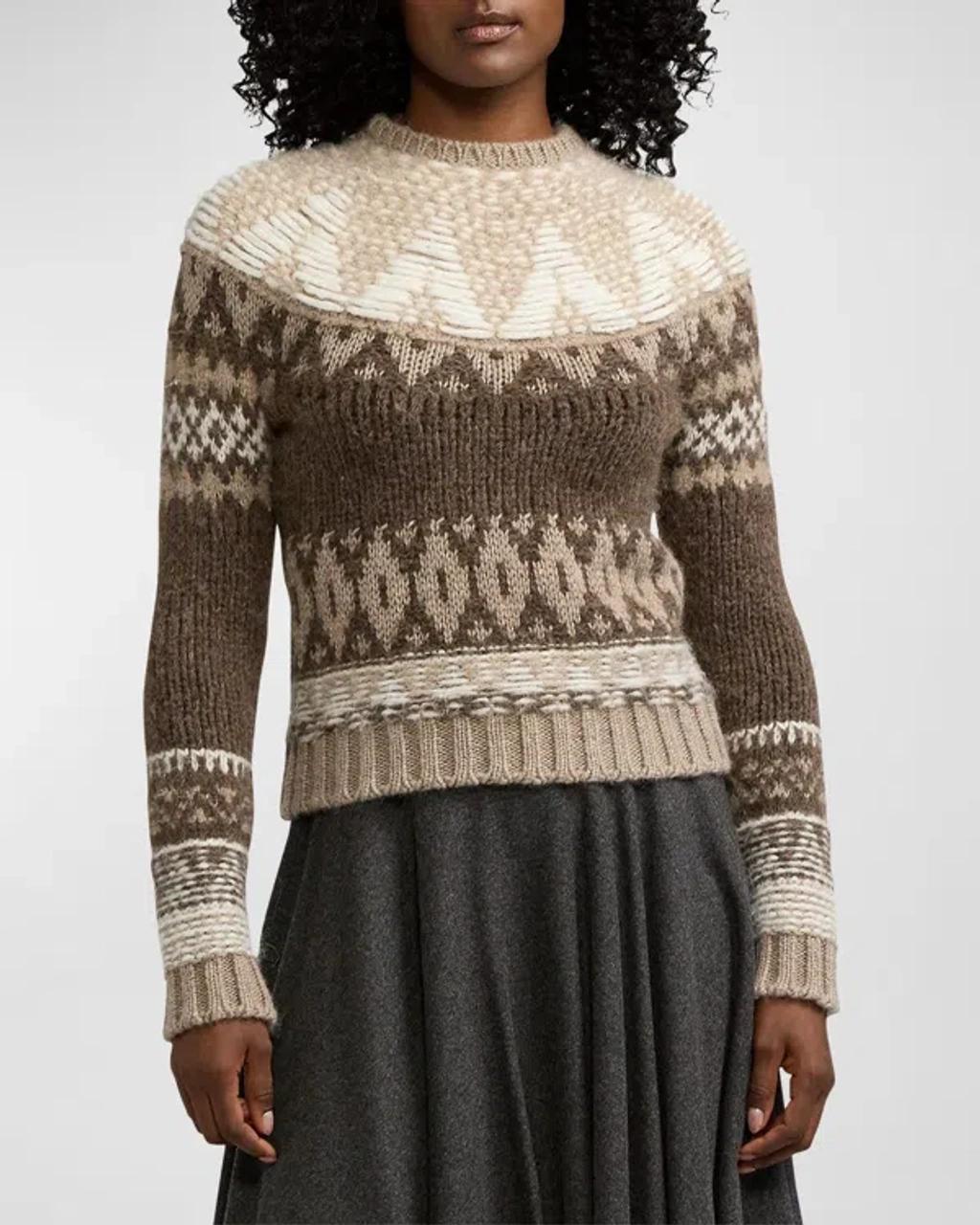 Jacquard-Knit Cashmere-Blend Sweater Product Image