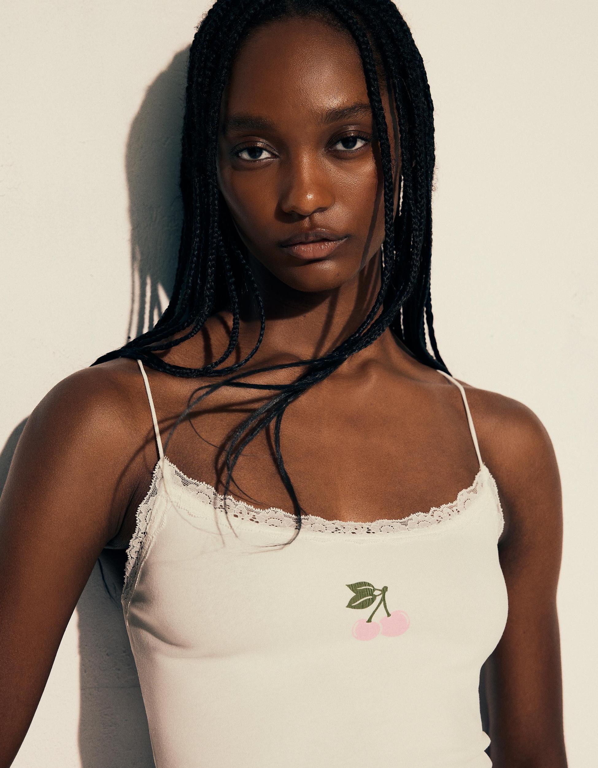 Printed top with straps Product Image