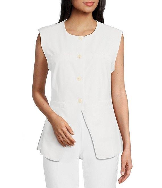 Takara Button Front Split Hem Vest Product Image