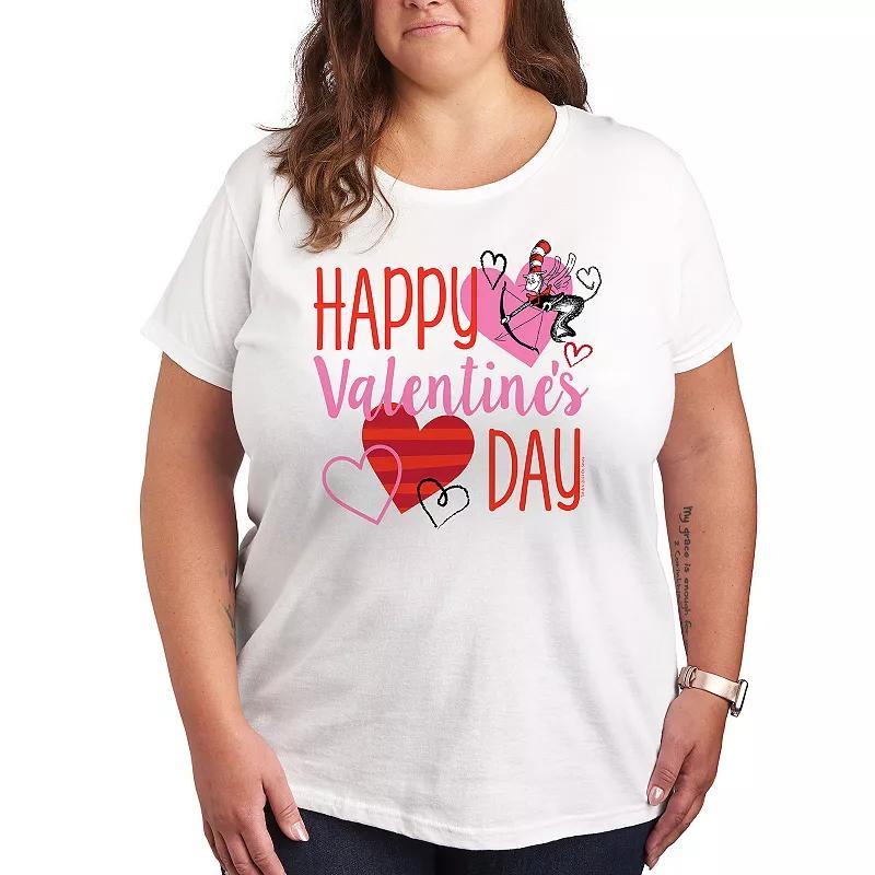 Plus Size Dr. Seuss Happy Valentines Day Graphic Tee, Women's, Size: 3XL, White Product Image