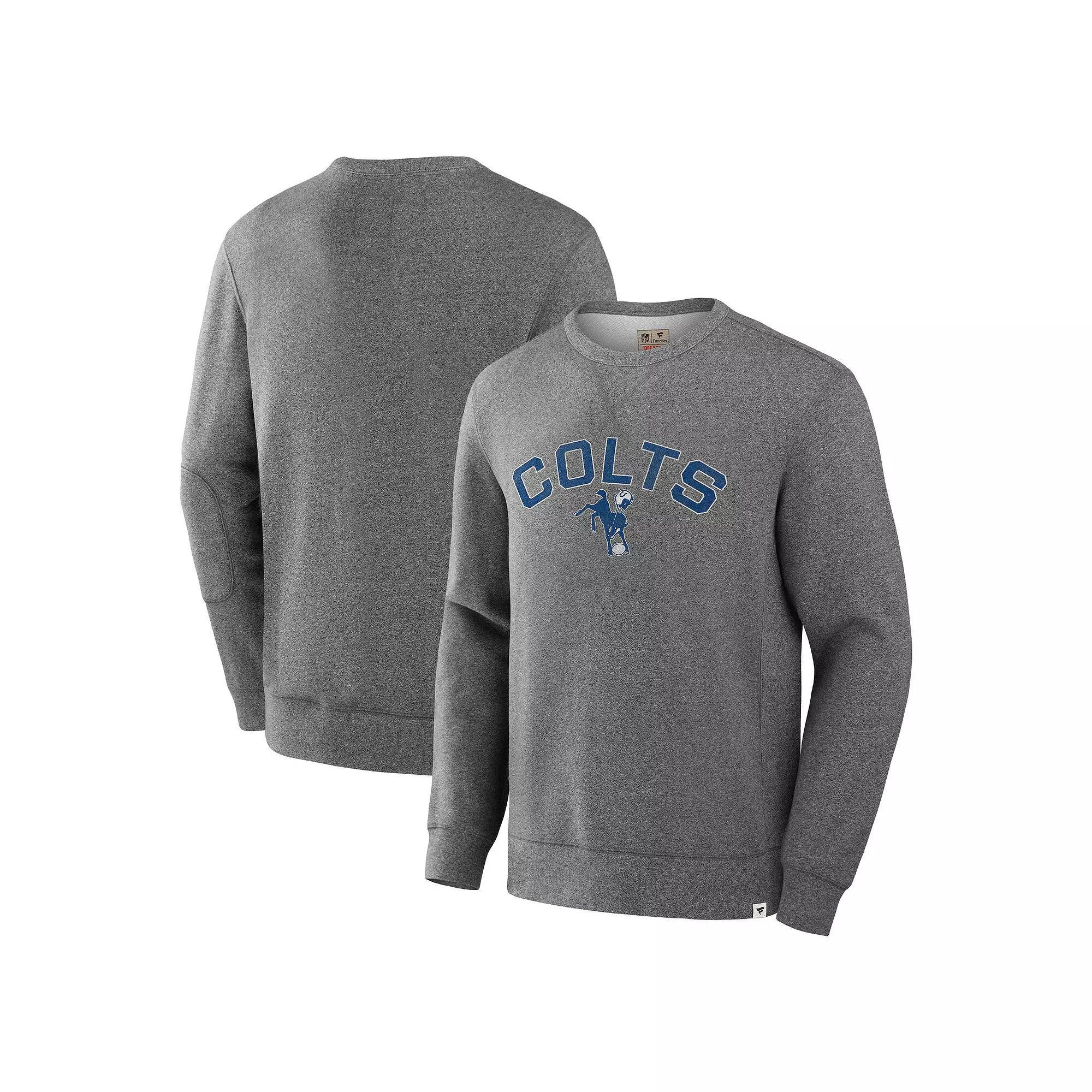 Men's Fanatics Heather Gray Indianapolis Colts Loop Terry Pullover Sweatshirt,  Product Image