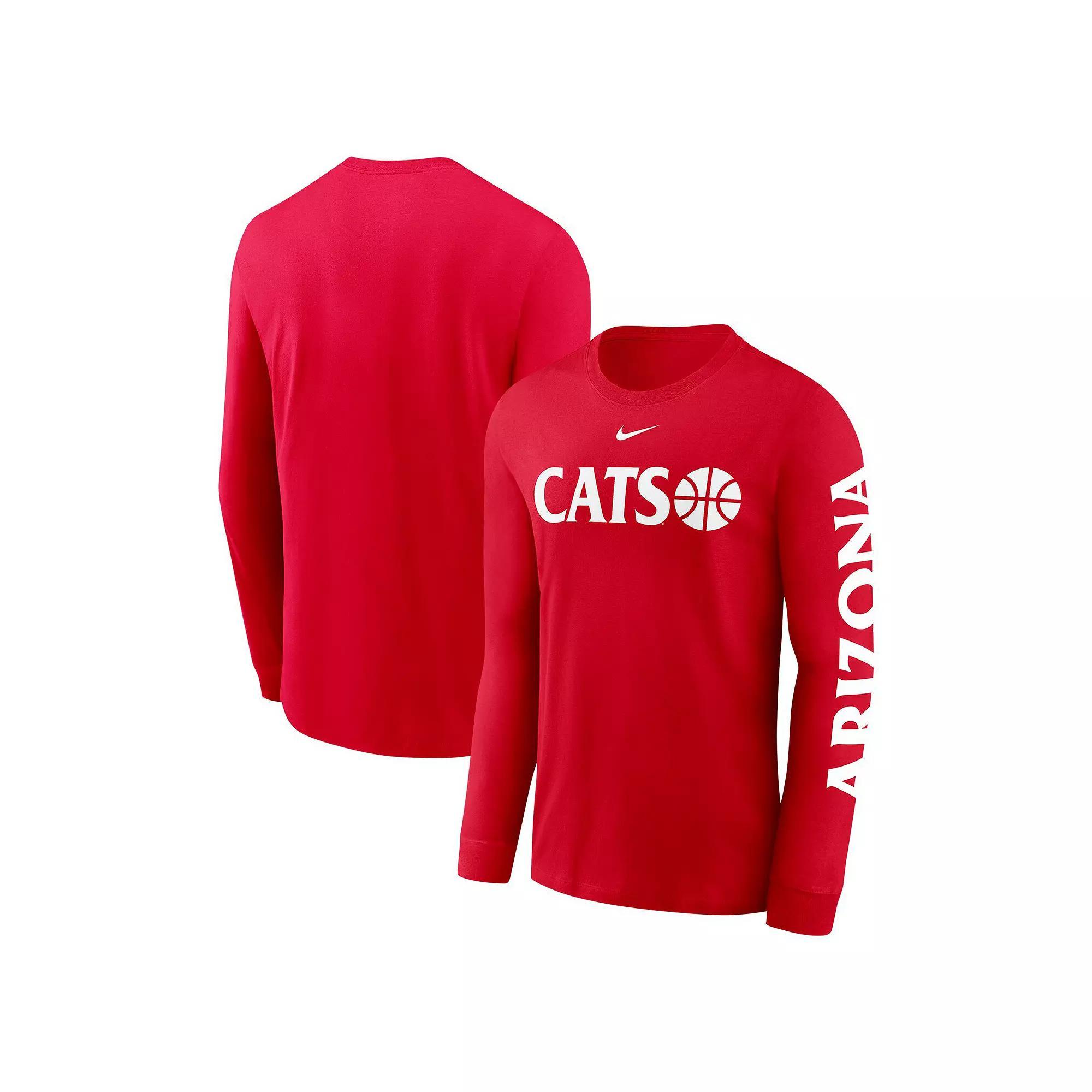 Arizona Wildcats Basketball Icon Nike Mens College Long-Sleeve T-Shirt | NKAC65NUAN-JQQ Product Image
