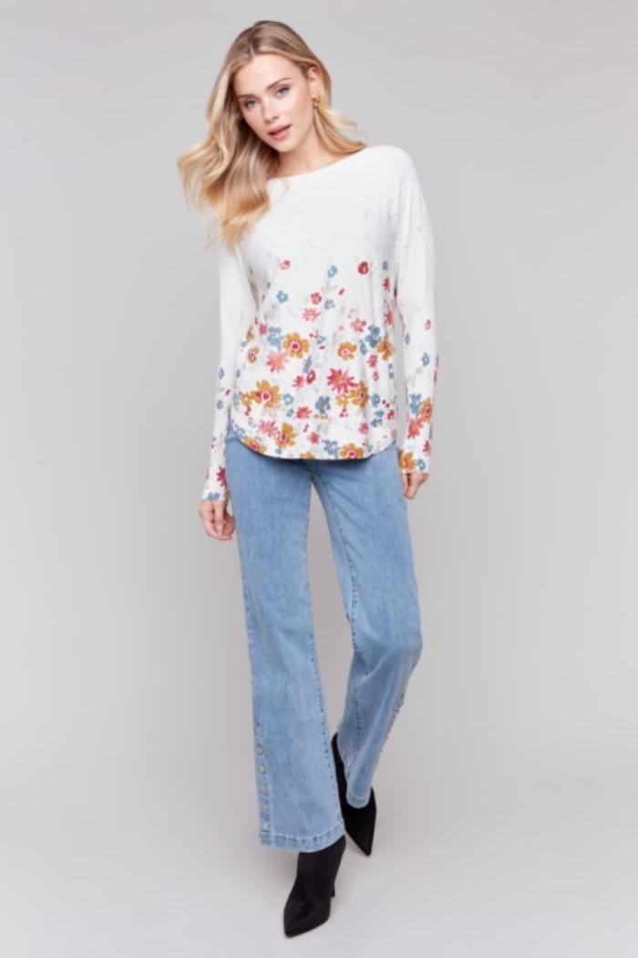 Floral Knit Sweater Product Image