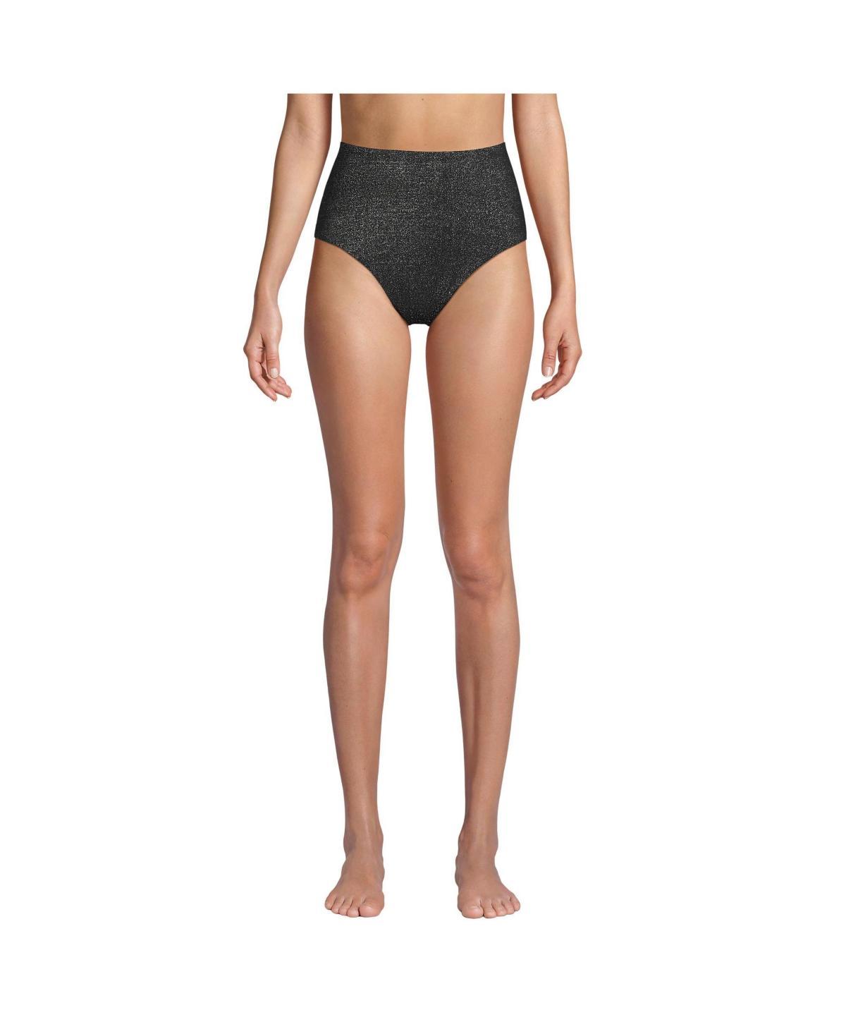 Lands End Womens Shine High Waisted Bikini Bottoms Product Image