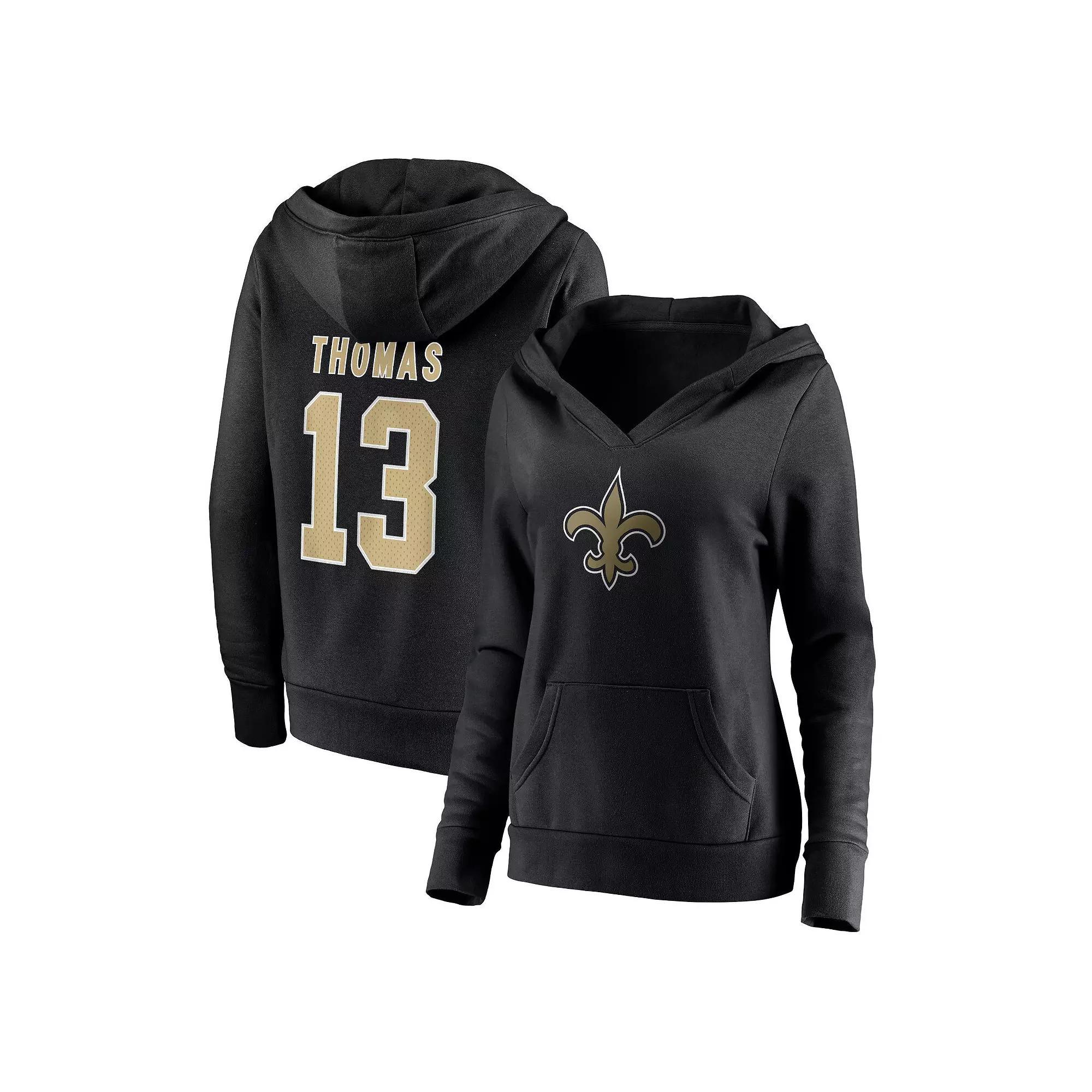 Women's Fanatics Branded Michael Thomas Black New Orleans Saints Player Icon Name & Number Pullover Hoodie, Size: Small Product Image