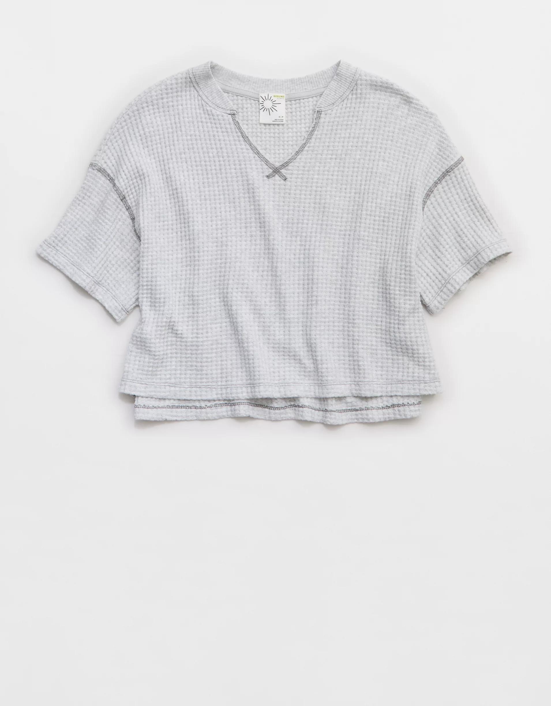 OFFLINE By Aerie Wow! Waffle Notch Neck T-Shirt Product Image