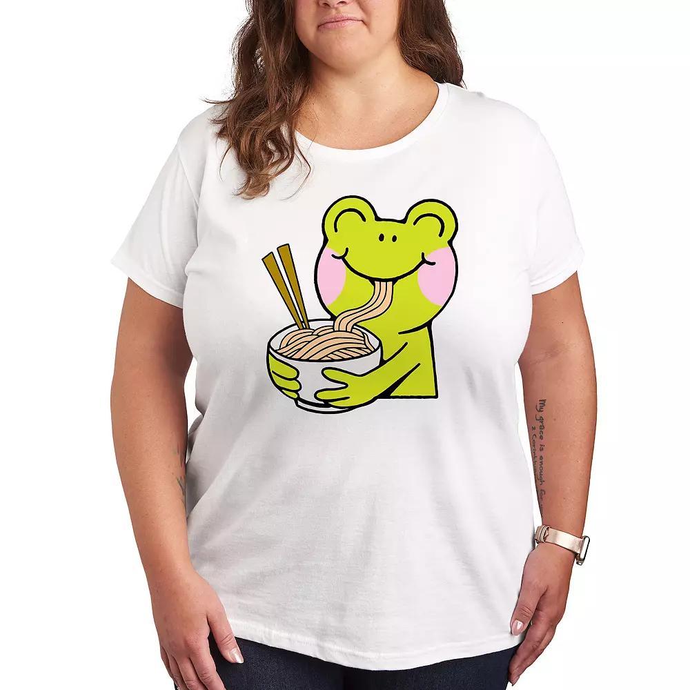 Plus Frog Ramen Graphic Tee, Women's, Size: 2XL, White Product Image