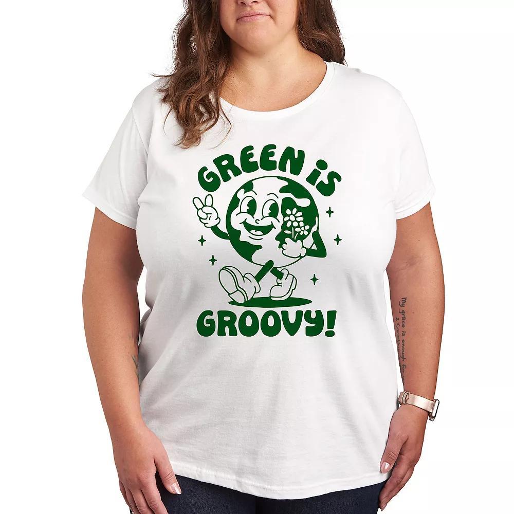 Plus Green is Groovy Graphic Tee, Women's,  Product Image
