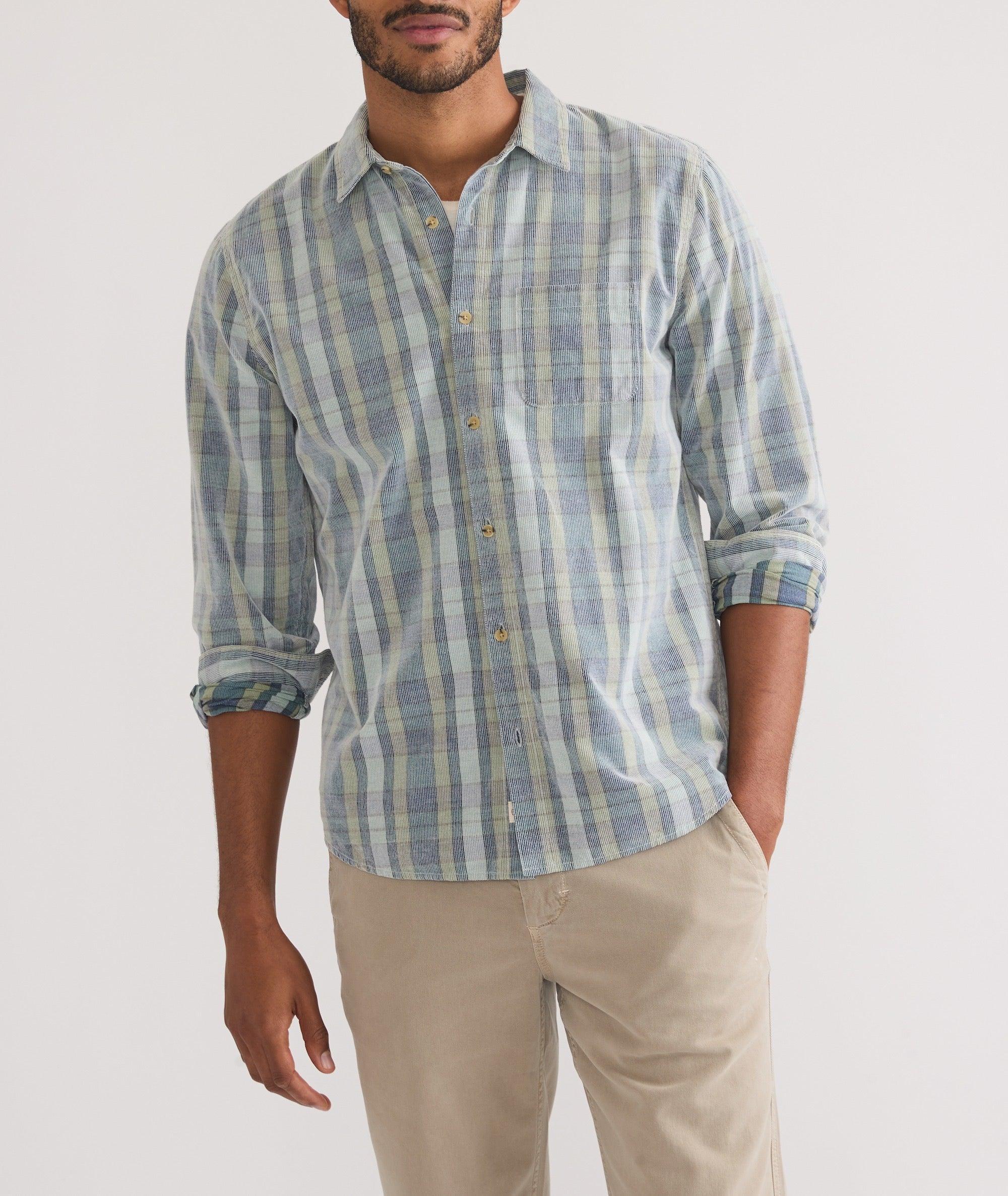 Lightweight Plaid Corduroy Shirt Product Image