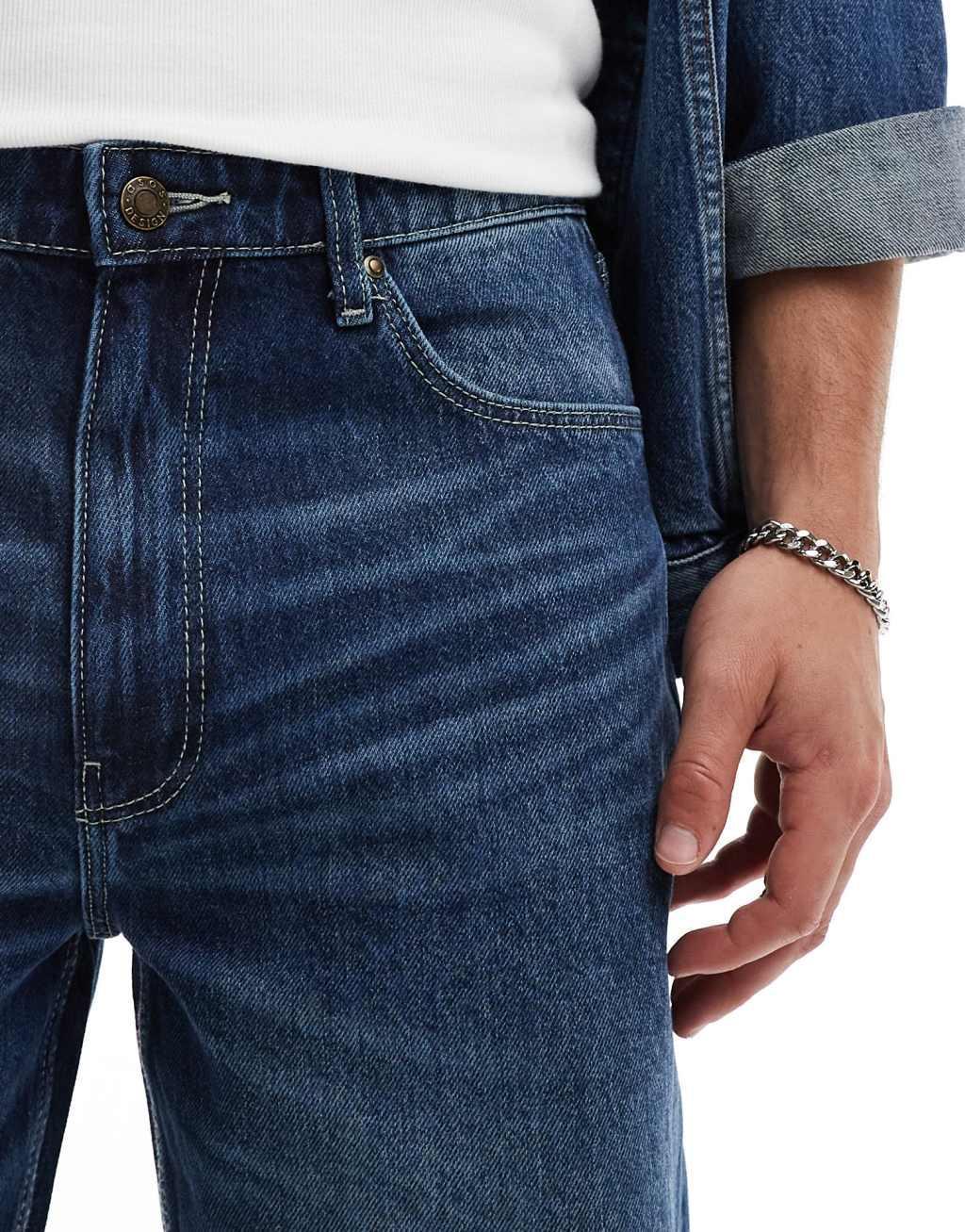 ASOS DESIGN straight jeans in dark wash Product Image