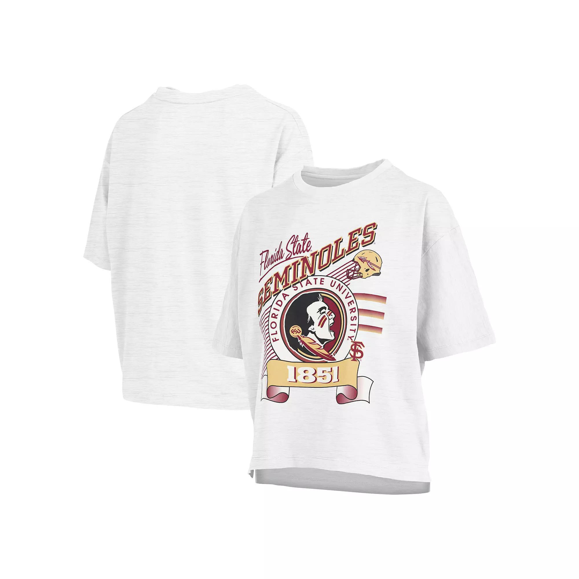 Women's Pressbox White Florida State Seminoles Rock & Roll Slub T-Shirt,  Product Image