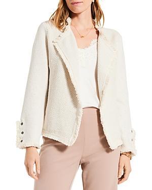 Womens Metallic Frayed Knit Jacket Product Image