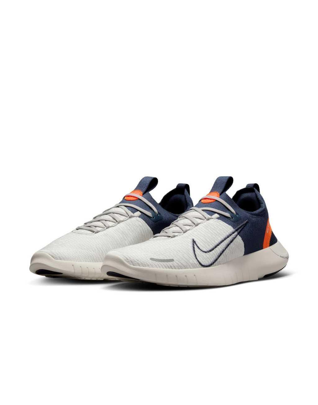 Nike Running Free Run NN sneakers in gray and orange  Product Image