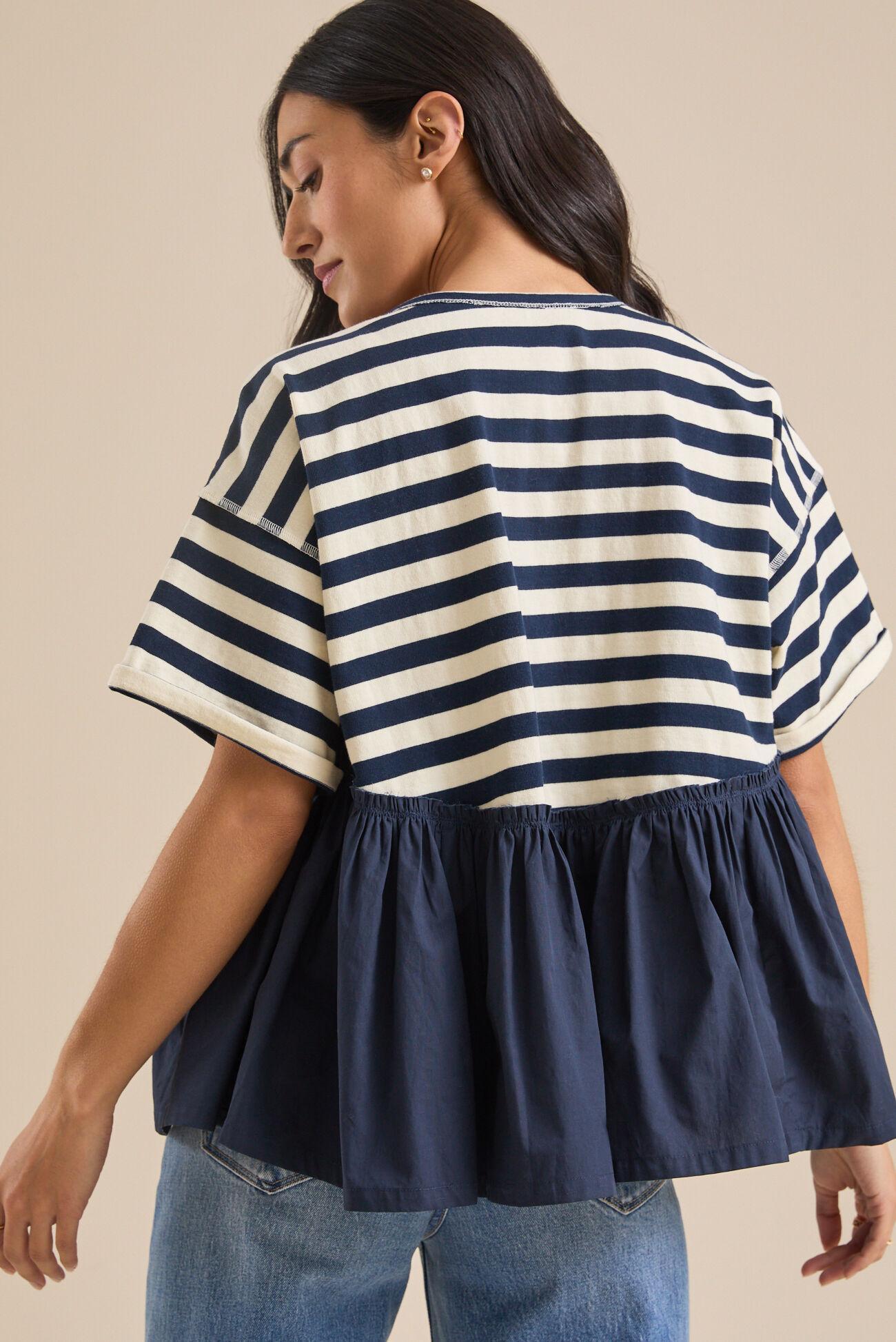 Sailor Striped Babydoll Top Product Image