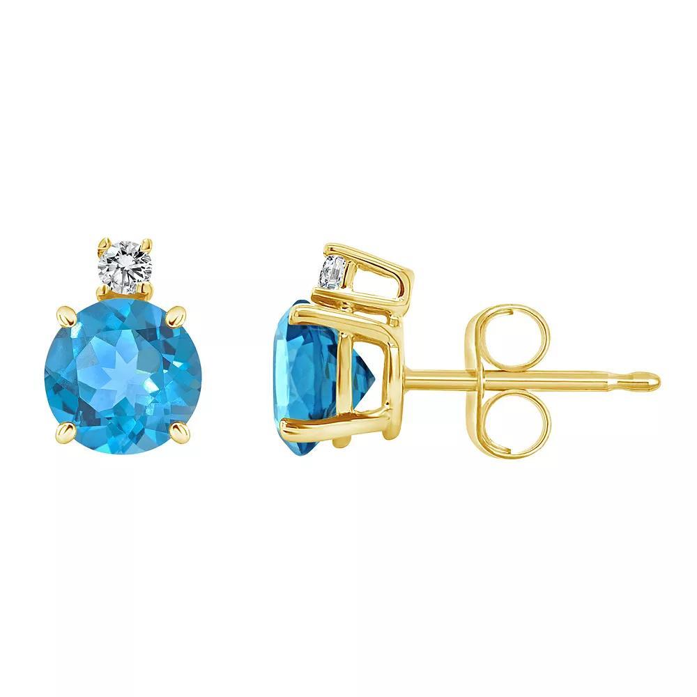 Celebration Gems 14K White Gold Amethyst & Diamond Accent Stud Earrings, Women's, 14k Gold Product Image