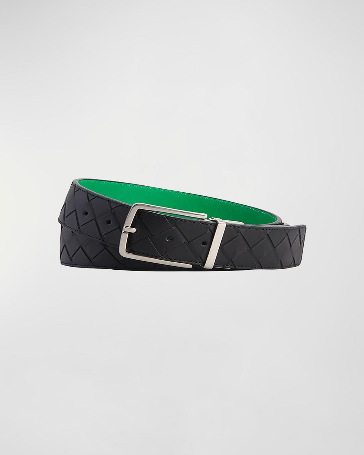 Mens Reversible Intrecciato Leather Belt Product Image