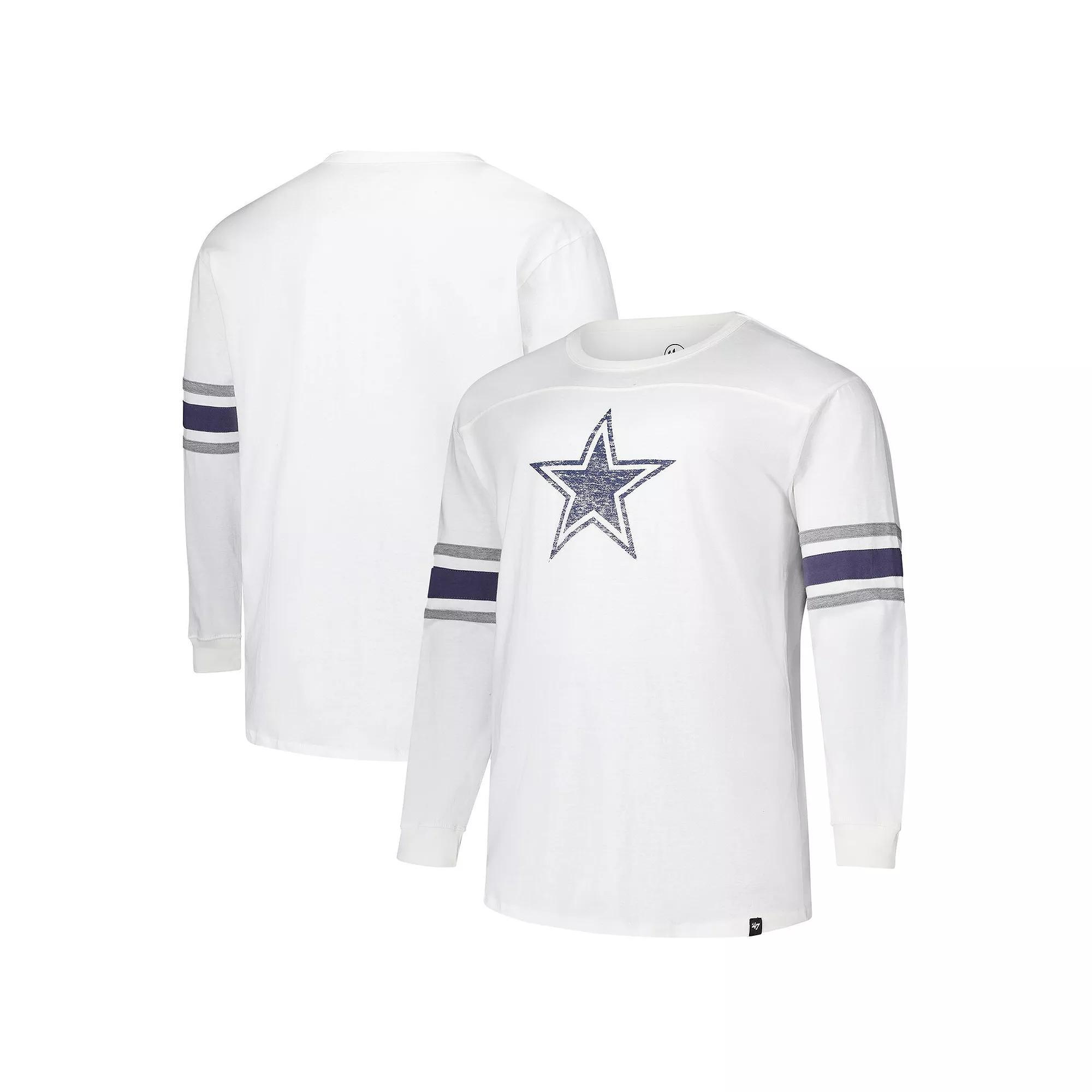 Men's '47 White Dallas Cowboys Big & Tall Premier Brex Long Sleeve T-Shirt,  Product Image