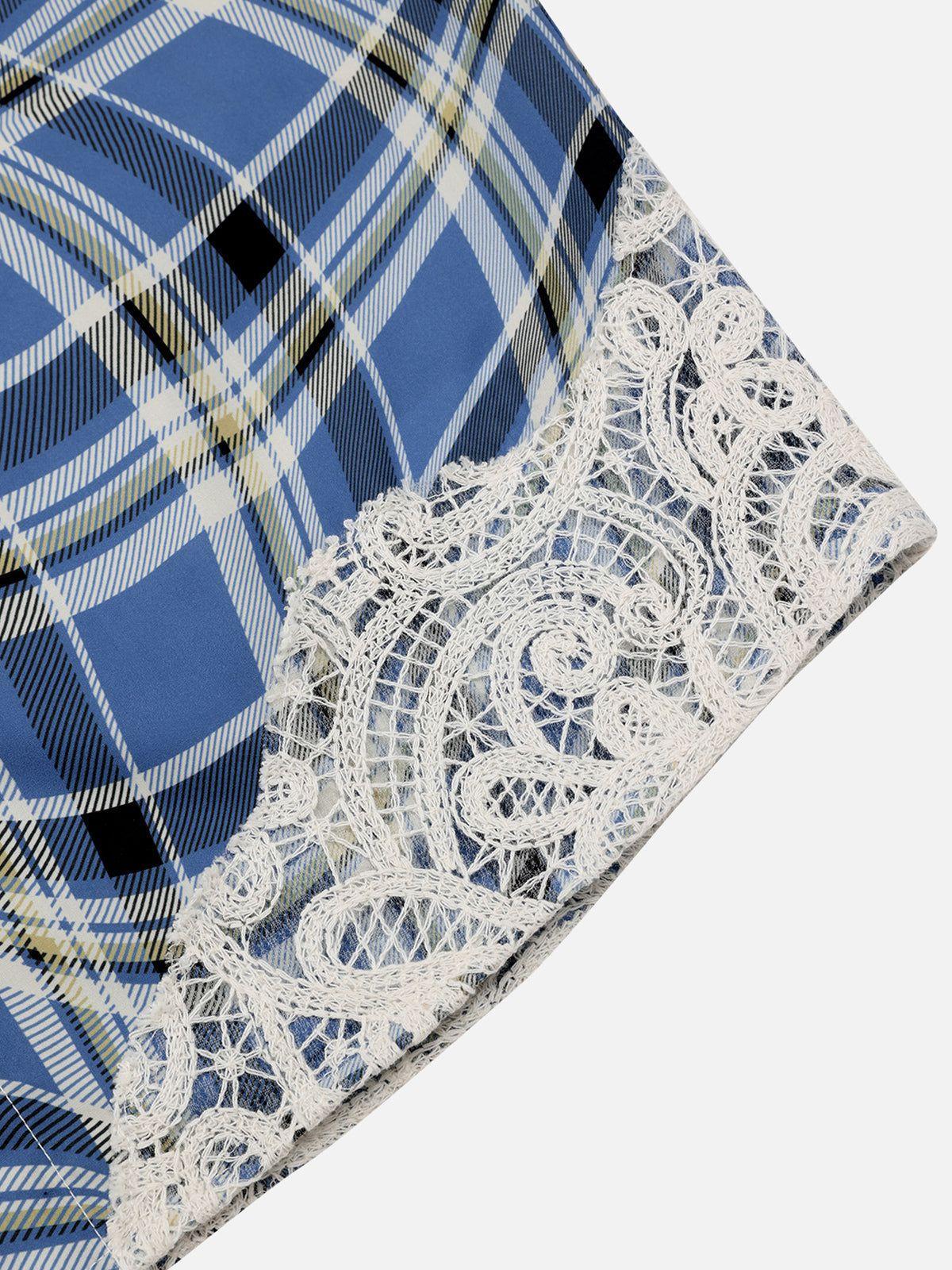 Aelfric Eden Lace Plaid Short Sleeve Shirt Product Image