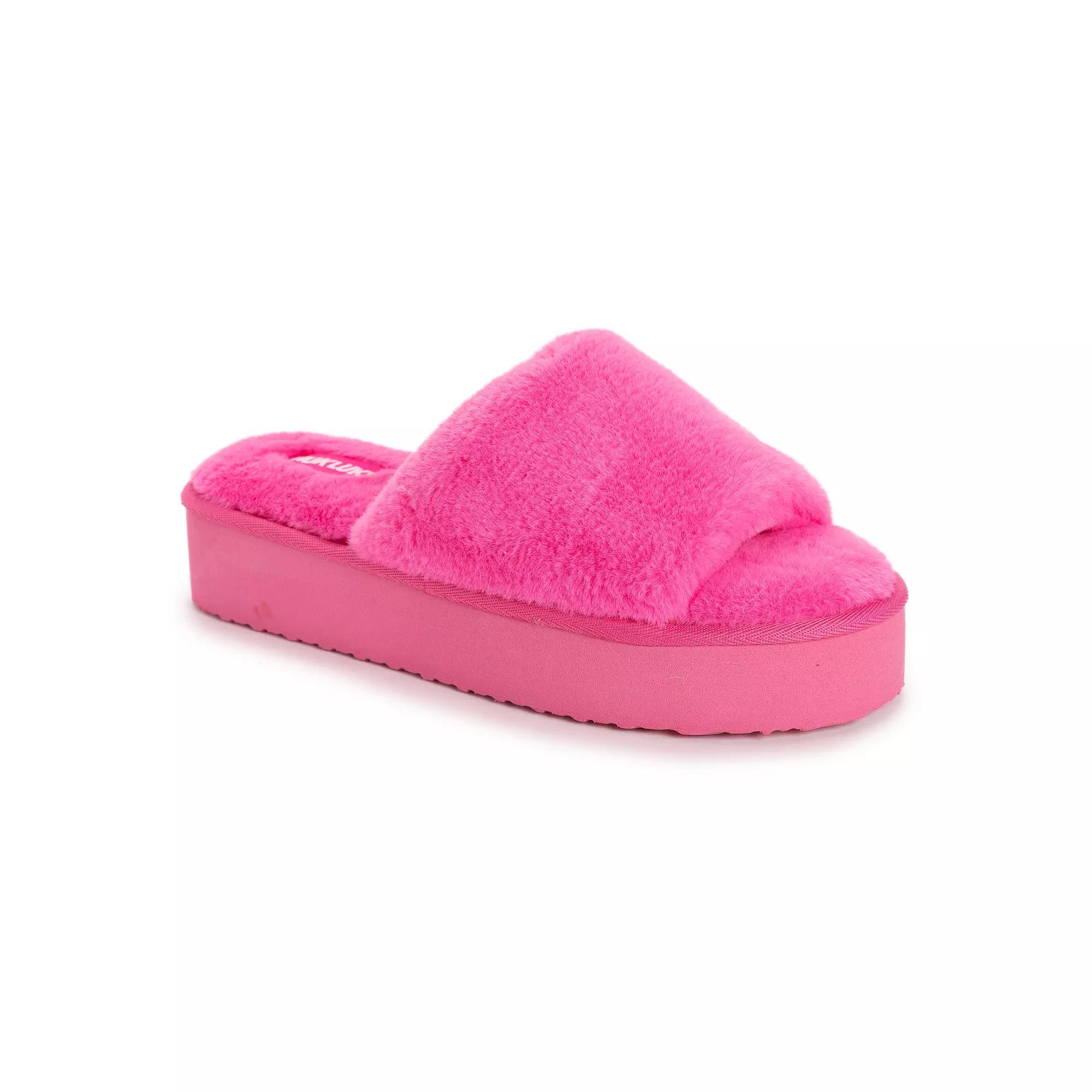 Womens MUK LUKS Platform Slide Slippers Product Image