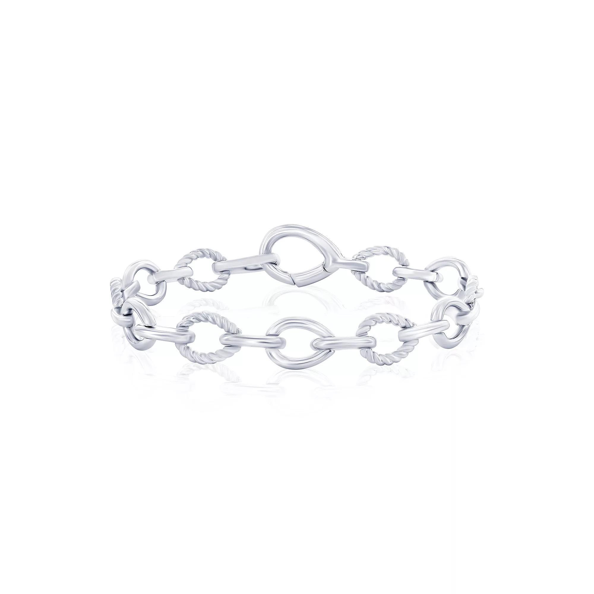 Argento Bella Sterling Silver Alternating Link Bracelet, Women's, Size: 7" Product Image