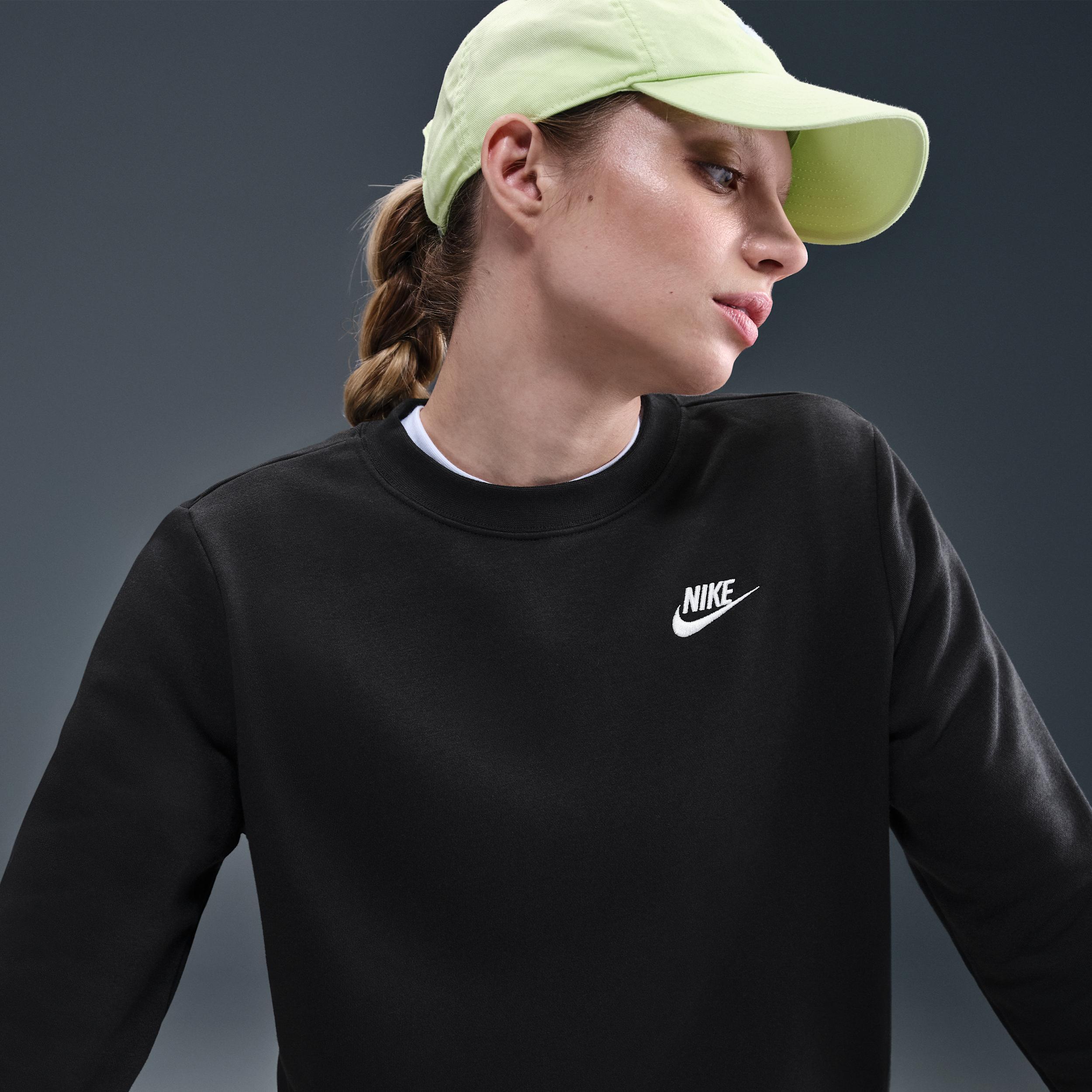 Womens Nike Sportswear Club Fleece Crew-Neck Sweatshirt | DQ5473-010 Product Image