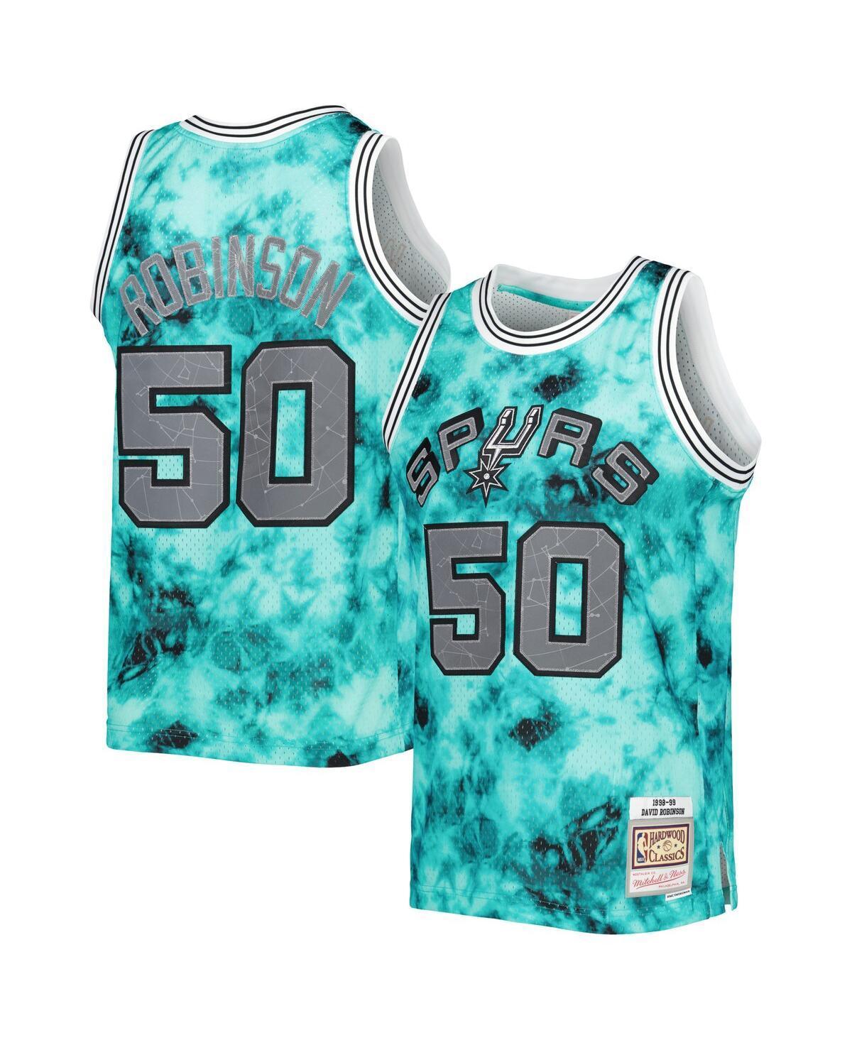 Men's Mitchell & Ness David Robinson Teal San Antonio Spurs 1998/99 Galaxy Swingman Jersey, Size: Large, Blue Product Image