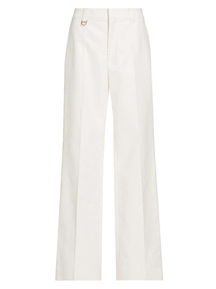 Womens Wide-Leg Cotton Pants Product Image