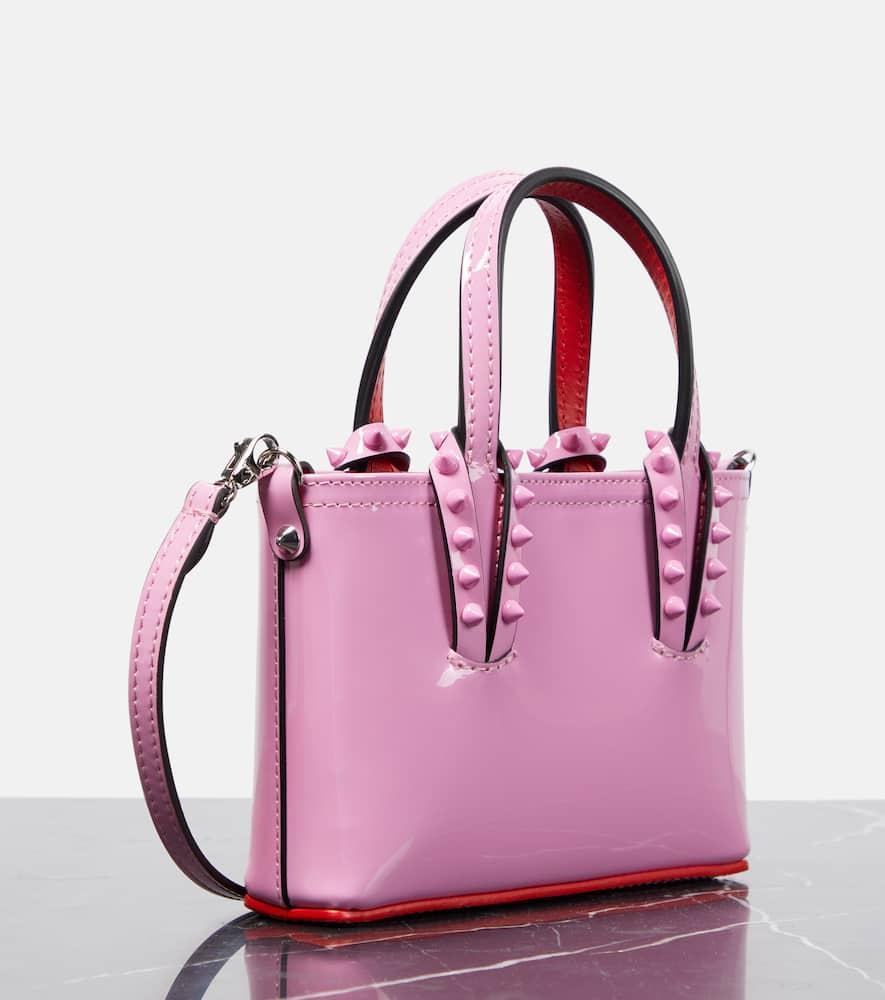 CHRISTIAN LOUBOUTIN Cabata Nano Patent Leather Tote Bag In P755 Gummy Product Image