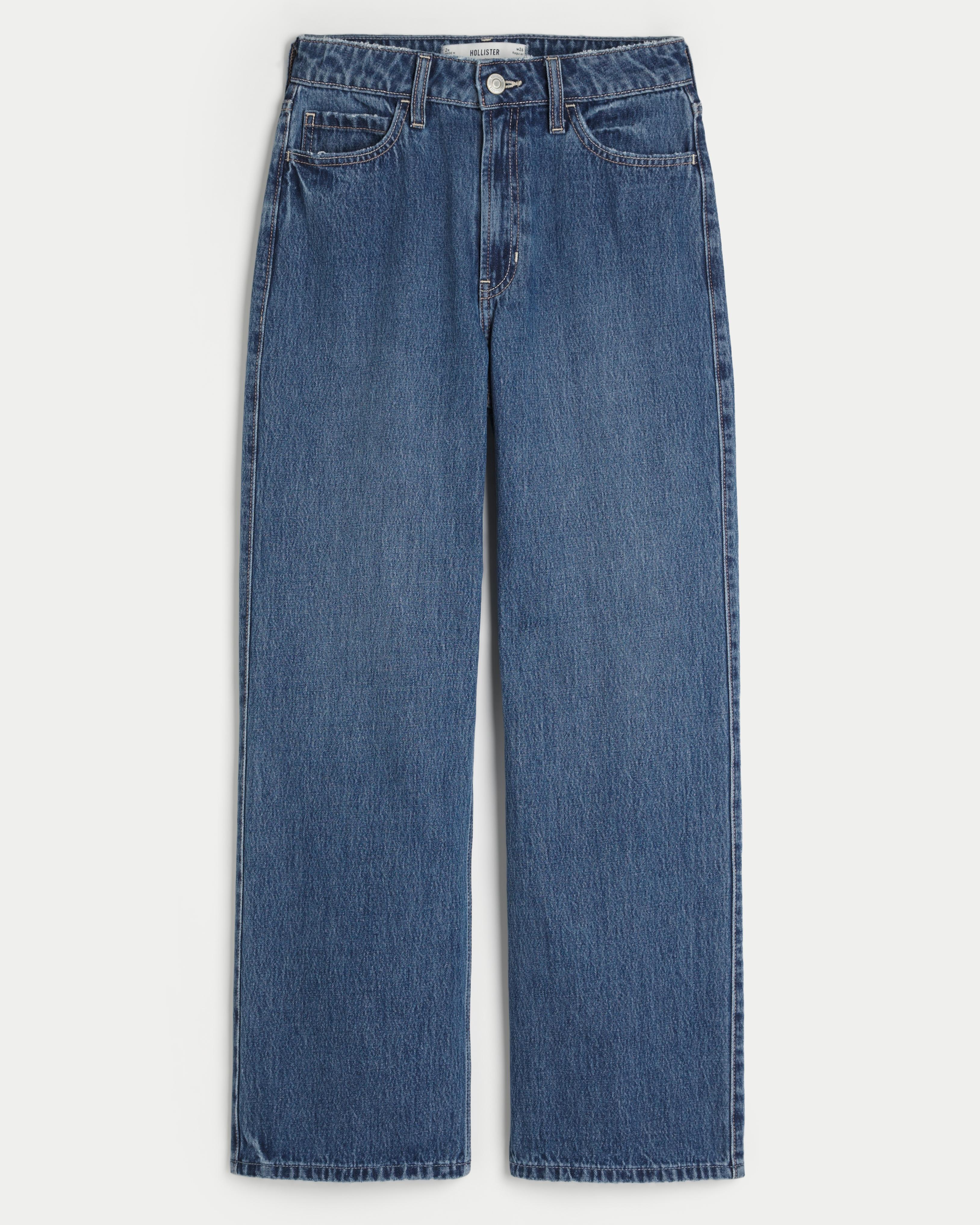 Ultra High-Rise Medium Wash Baggy Jeans Product Image