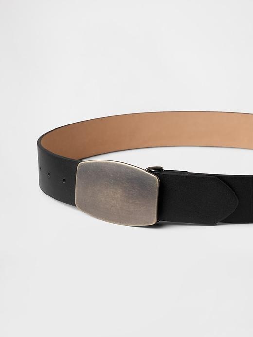 Vegan Leather Flat Buckle Belt Product Image