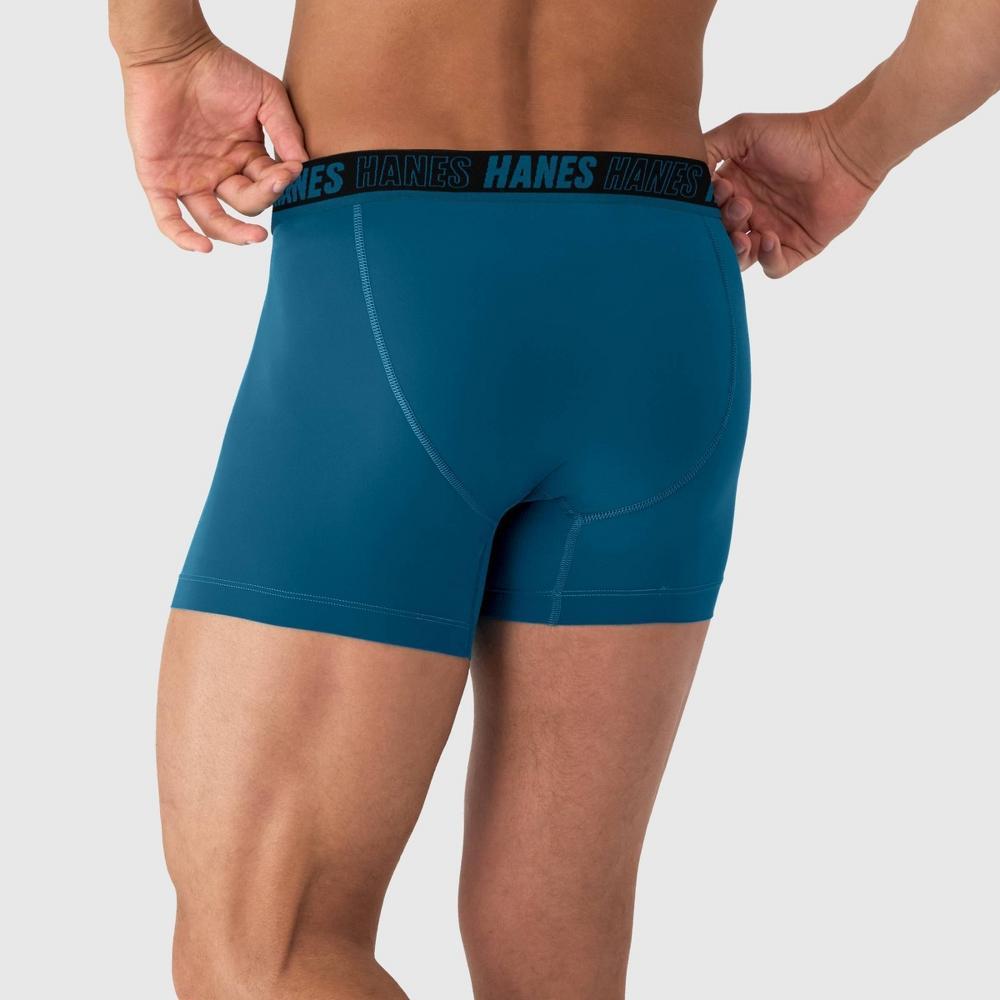 Hanes Moves Premium Mens Anti-Chafe X-Temp Trunks 2pk - Blue/Black Product Image