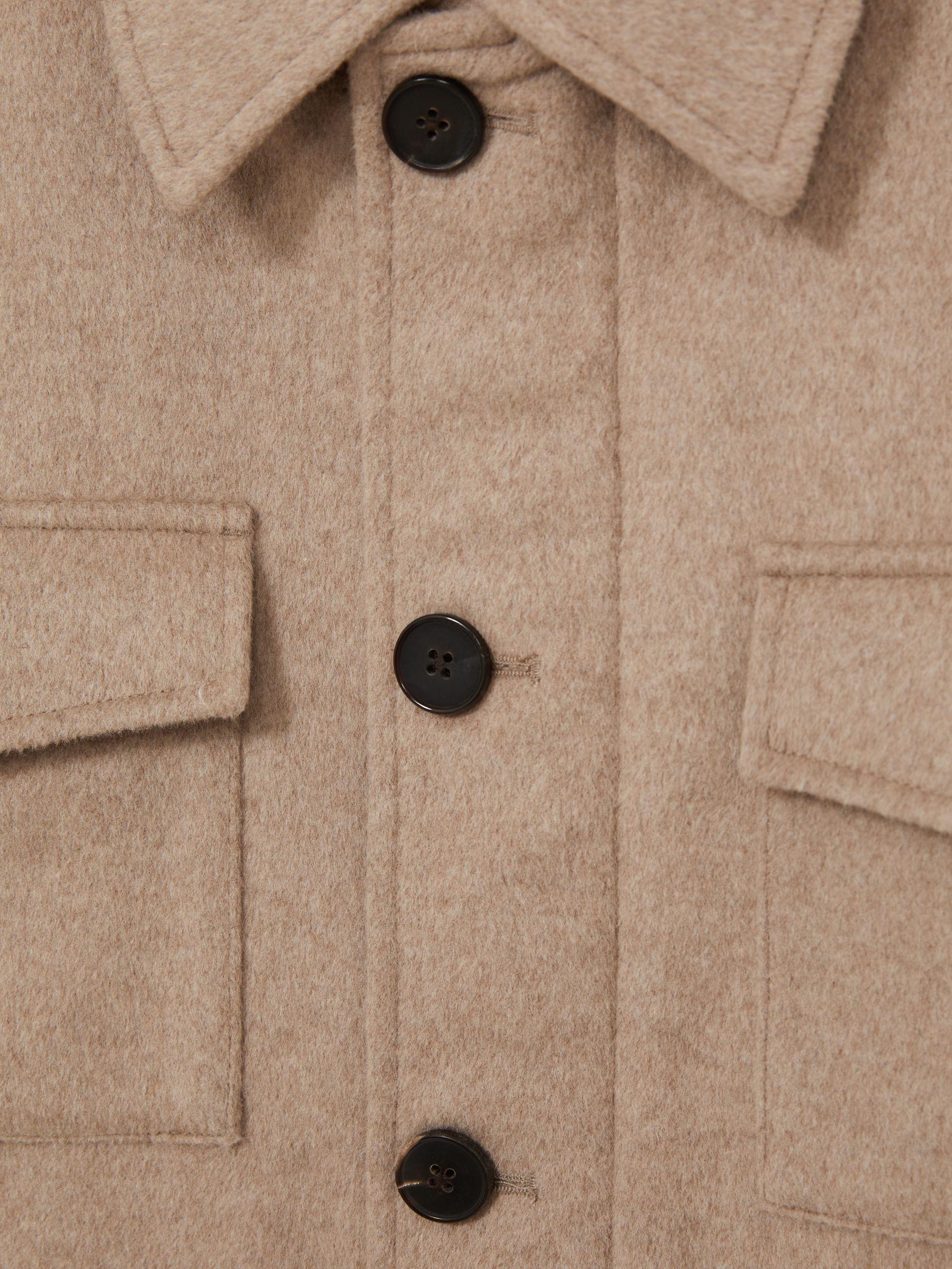 Wool-Blend Zip-Through Four-Pocket Jacket in Oatmeal Melange Product Image