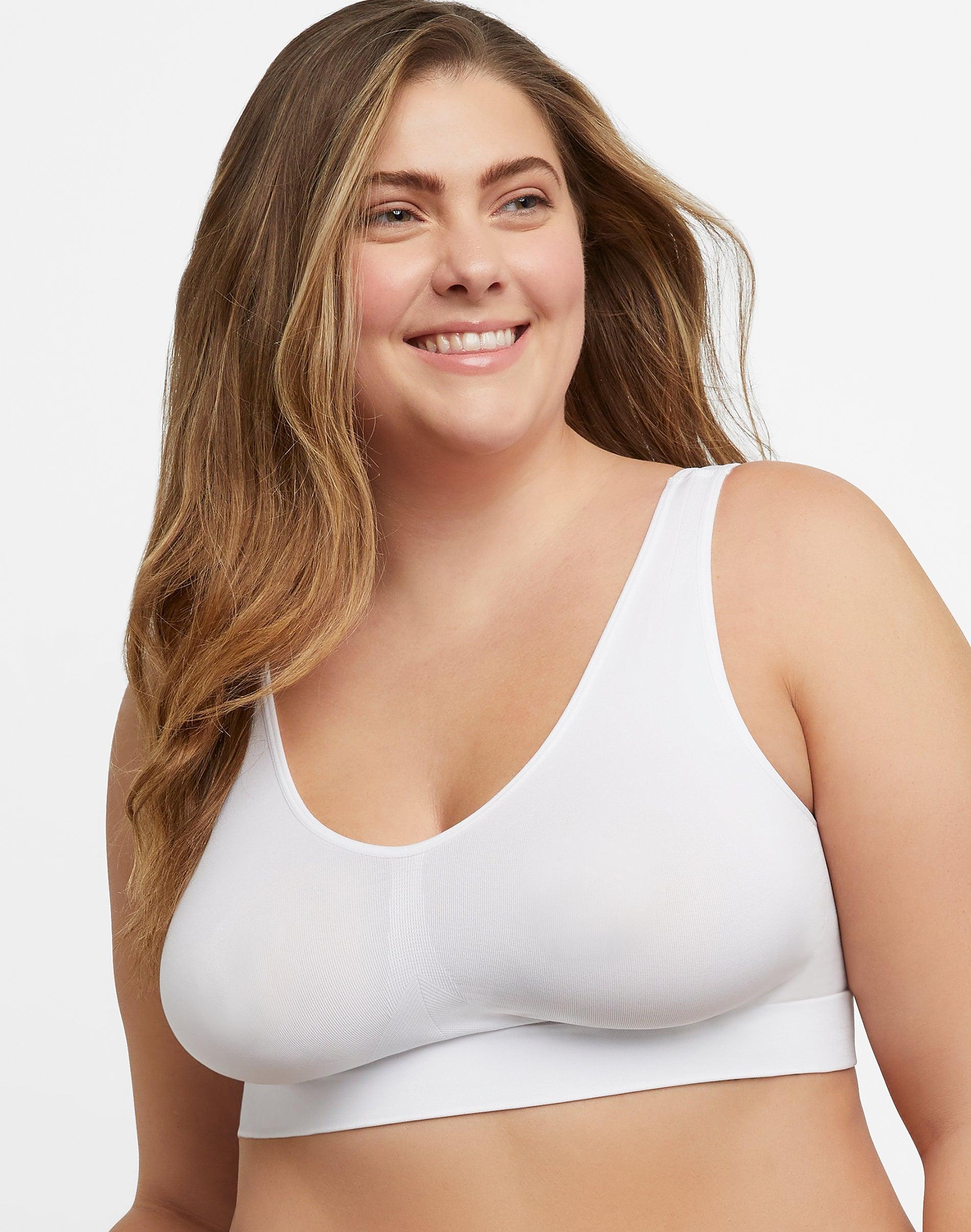 Hanes Just My Size Womens Pure Comfort Seamless Bralette (Plus ) White 2X Product Image