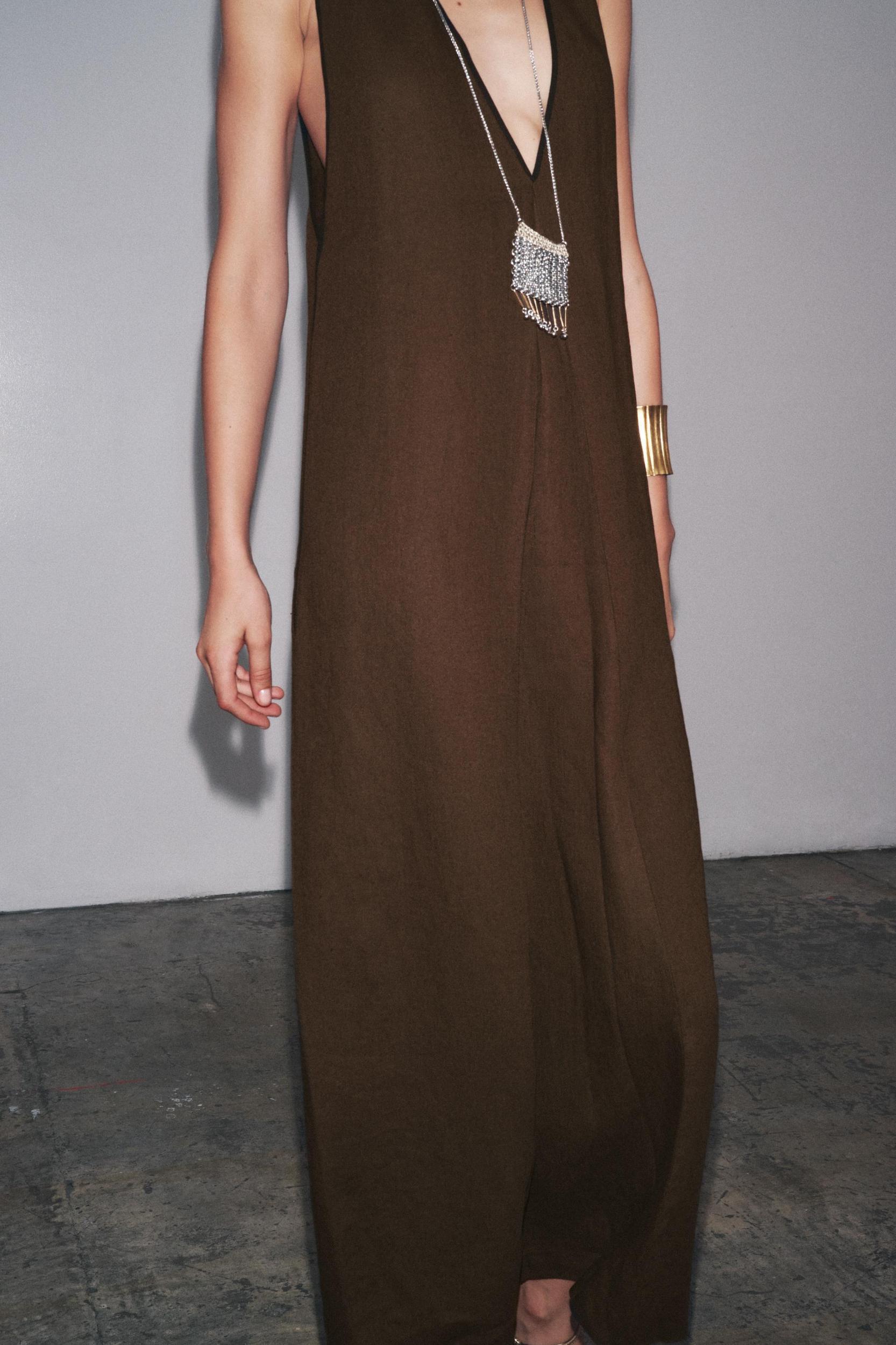 ZW COLLECTION LINEN BLEND MIDI DRESS Product Image
