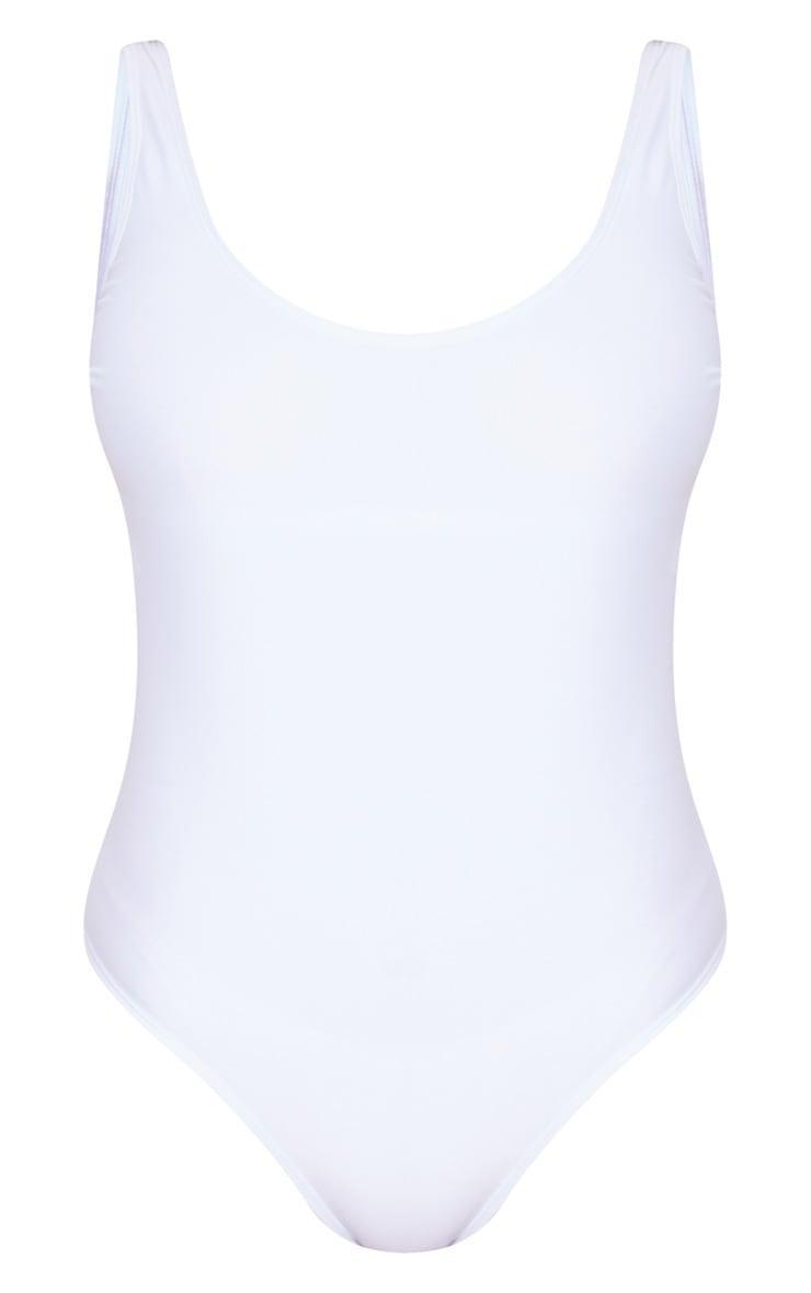 White Basic Scoop Swimsuit Product Image