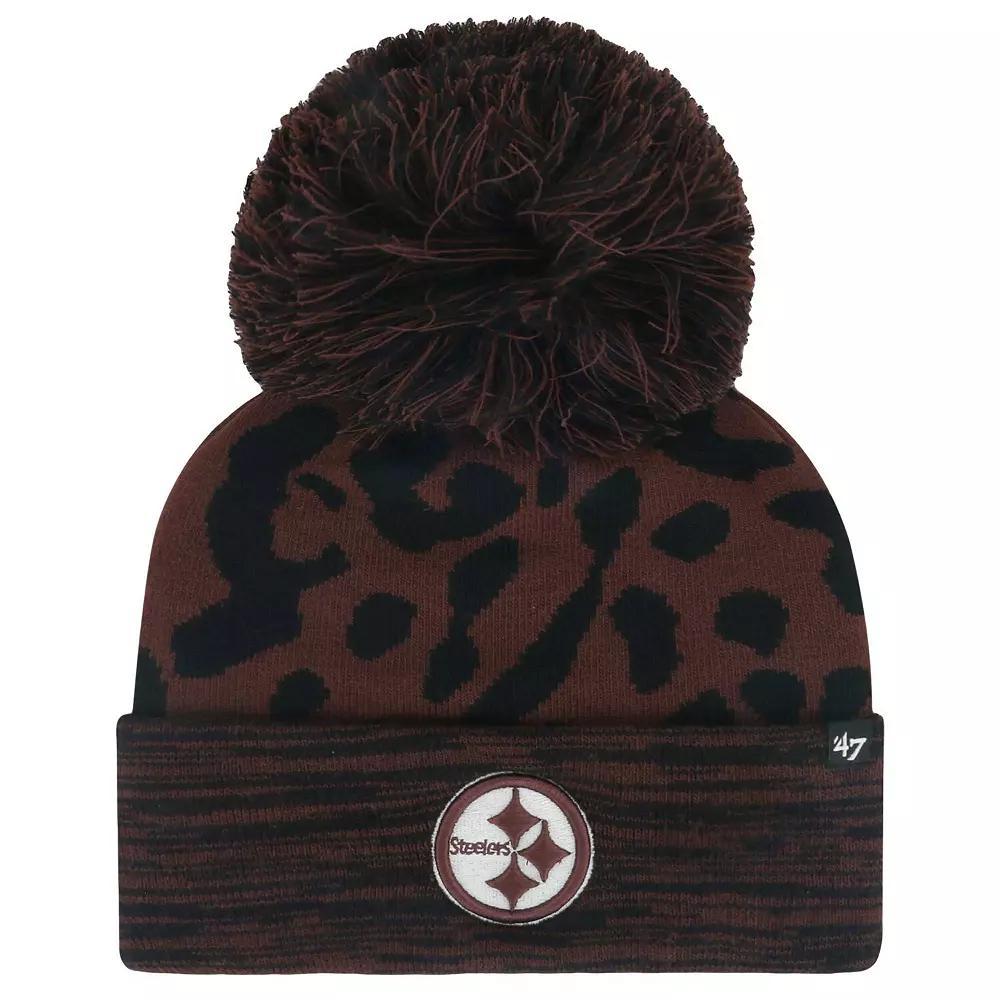 Women's '47 Brown Pittsburgh Steelers Cacao Cuffed Knit Hat with Pom Product Image