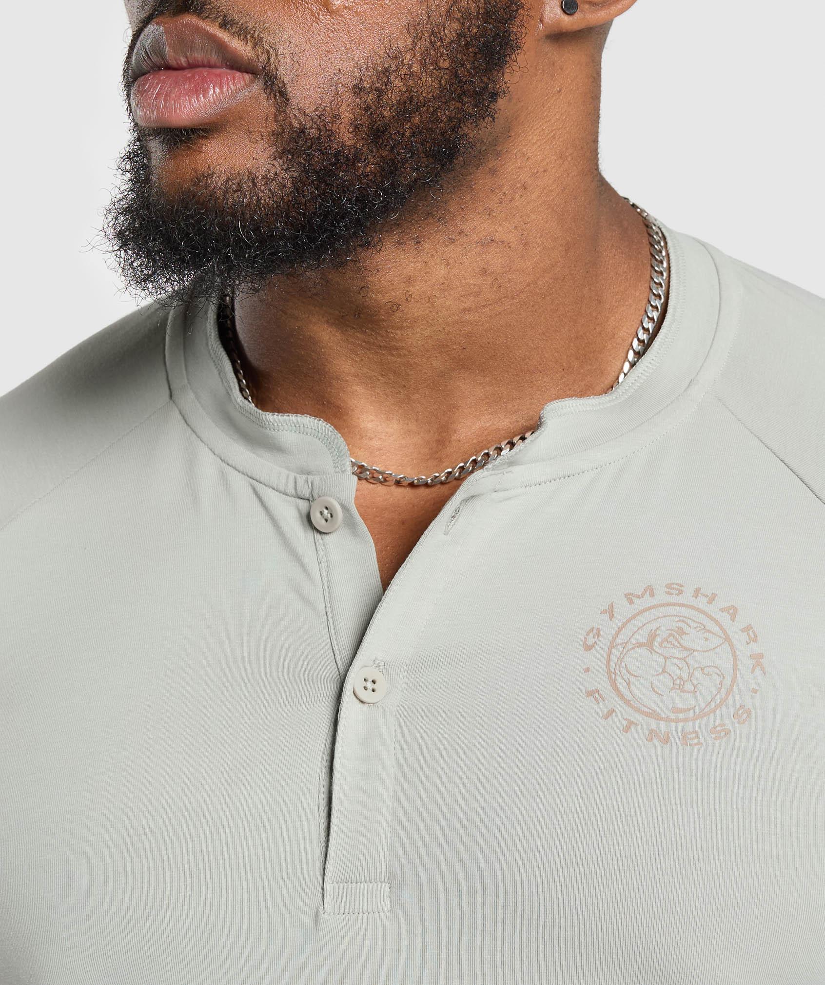 Gymshark Legacy Henley - Stone Grey Male Product Image