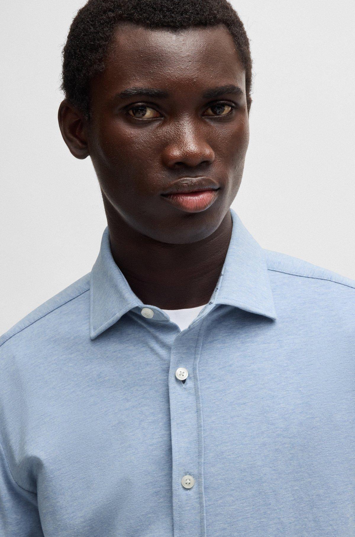 Slim-fit shirt in stretch-cotton jersey Product Image