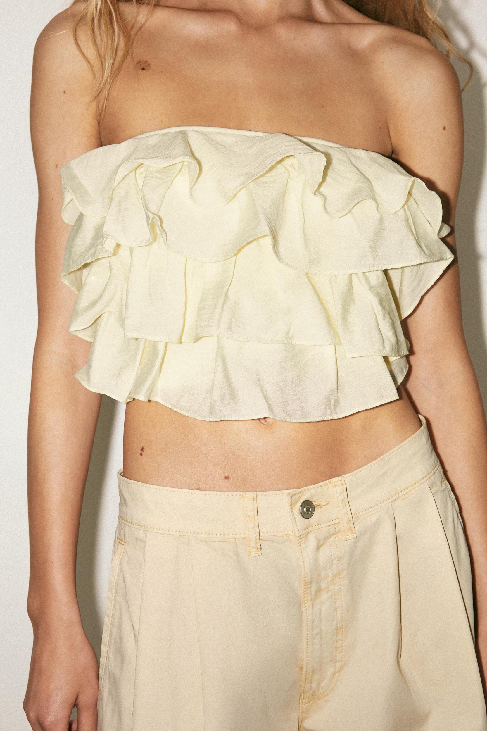 RUFFLED BANDEAU TOP Product Image