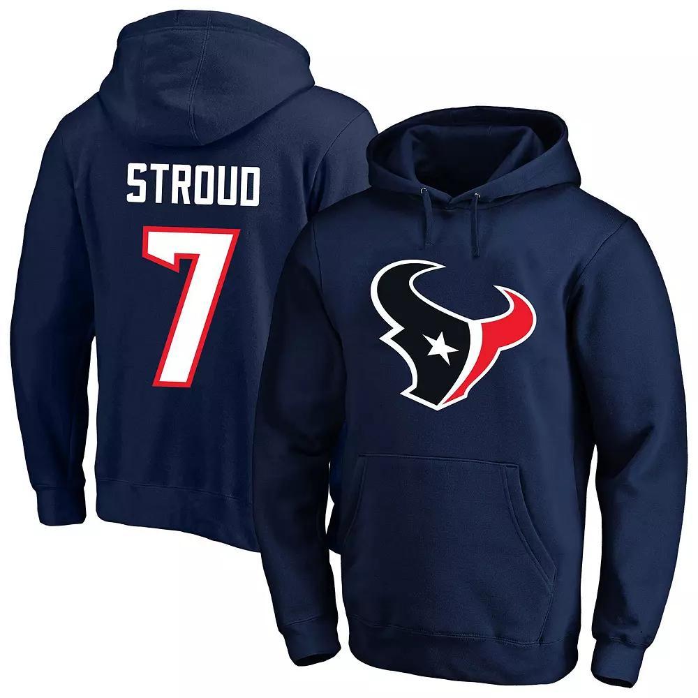 Men's Fanatics C.J. Stroud Navy Houston Texans Big & Tall Name & Number Fleece Pullover Hoodie,  Product Image