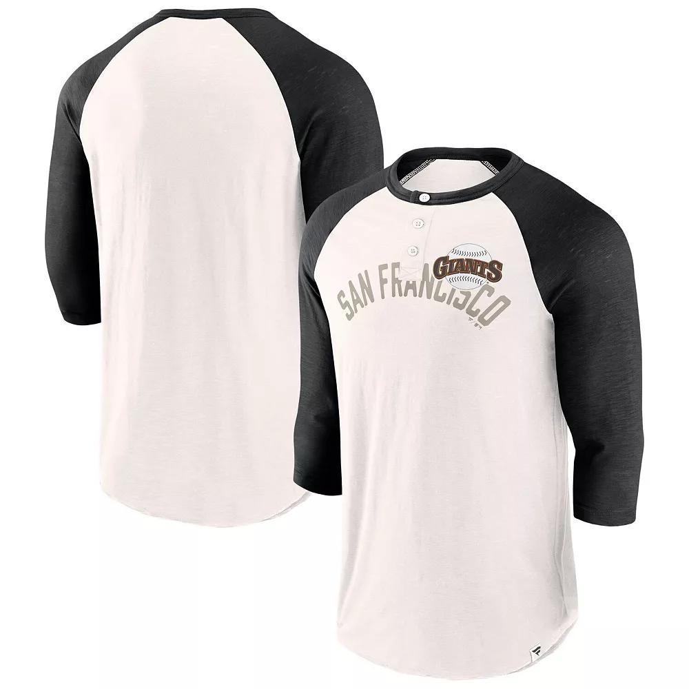 Men's Fanatics Branded White/Black San Francisco Giants Backdoor Slider Raglan 3/4-Sleeve T-Shirt, Size: Large Product Image