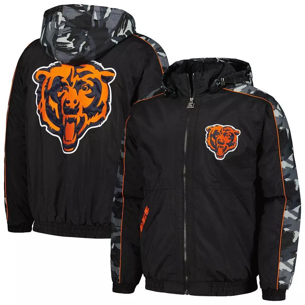 Men's Starter Black Chicago Bears Thursday Night Gridiron Full-Zip Hoodie, Size: Medium Product Image