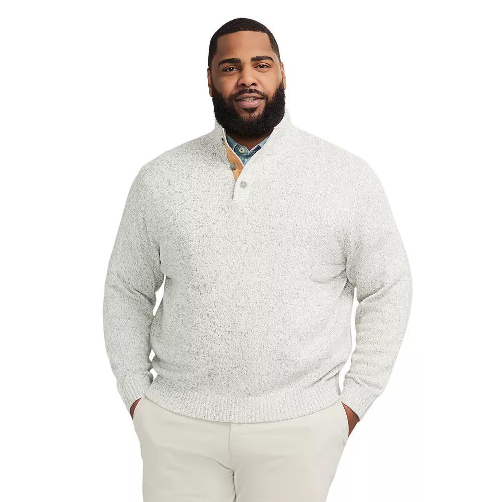 Big & Tall IZOD Marled Button-Mock Sweater, Men's, Size: 3XB, White Ice Product Image