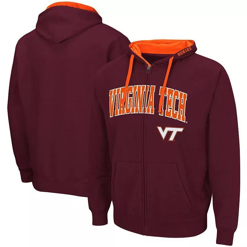 Mens Colosseum Maroon Virginia Tech Hokies Big & Tall Full-Zip Hoodie Product Image