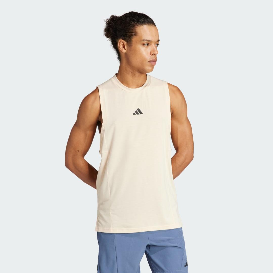 adidas Designed for Training Workout Tank Top Crystal Sand M Mens Product Image