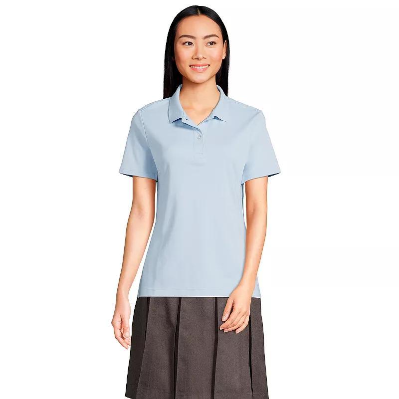 Women's Lands' End School Uniform Short Sleeve Interlock Polo Shirt, Size: XL, Classic Blue Product Image