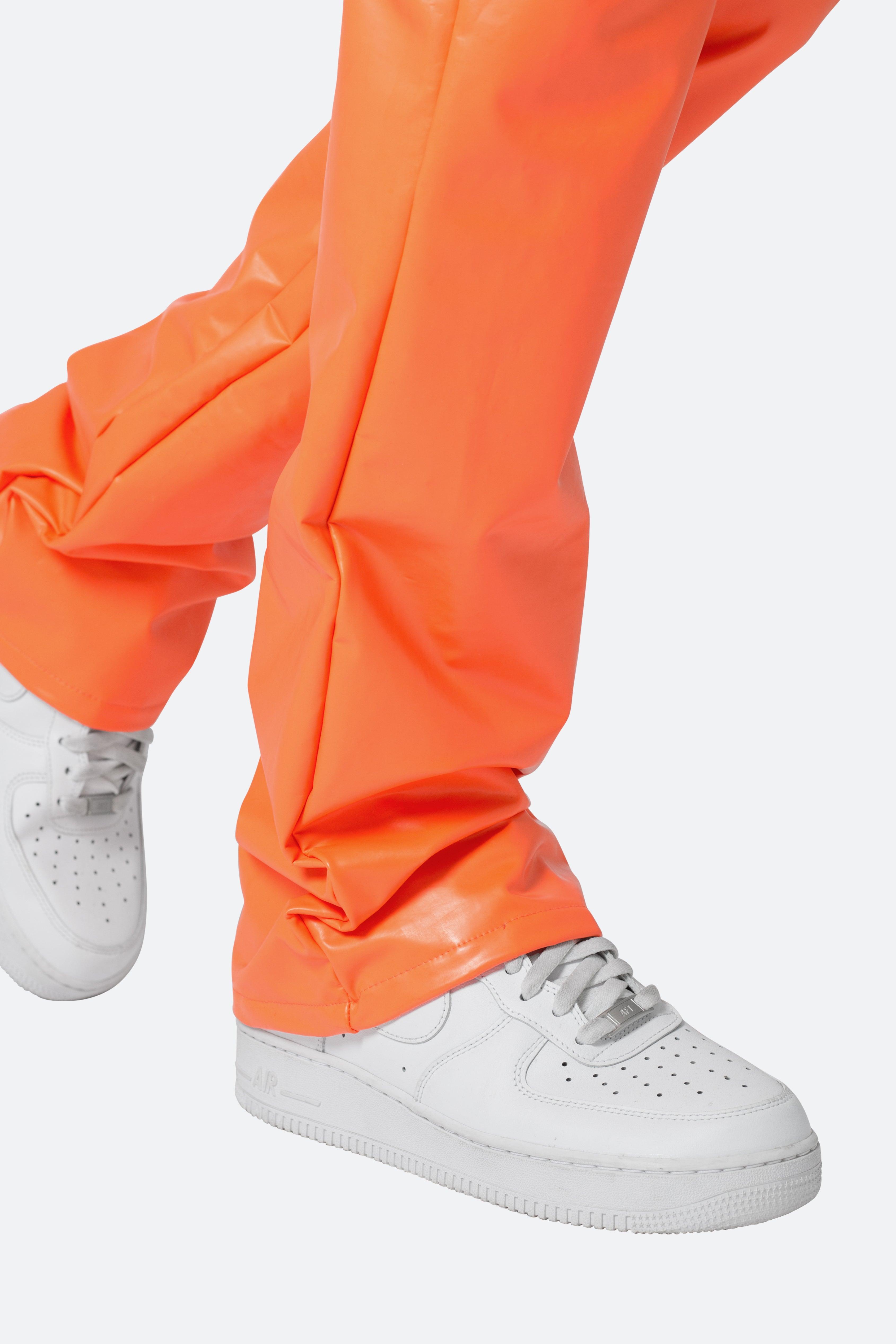 Coated Skinny Flare Sweatpants - Orange Product Image